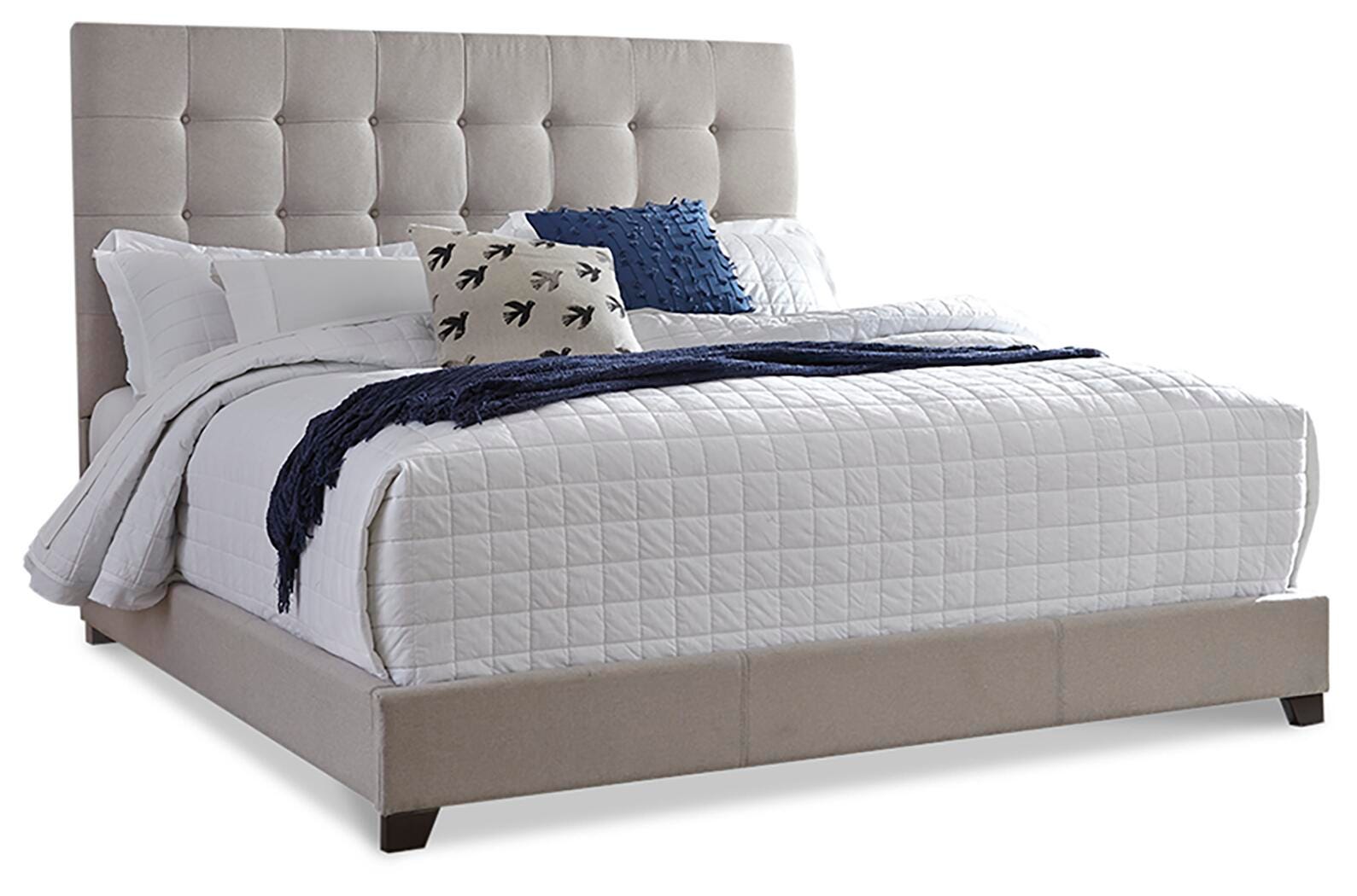 Dolante Upholstered Bed with Chest of Drawers and Nightstand - Beige (B130-SI) - Image 2