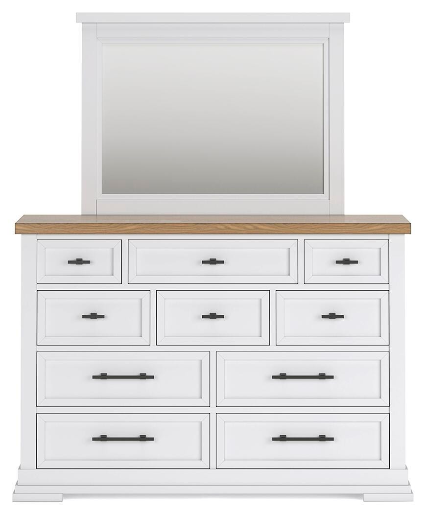 Ashbryn Dresser and Mirror - White/Natural (B844-SI)