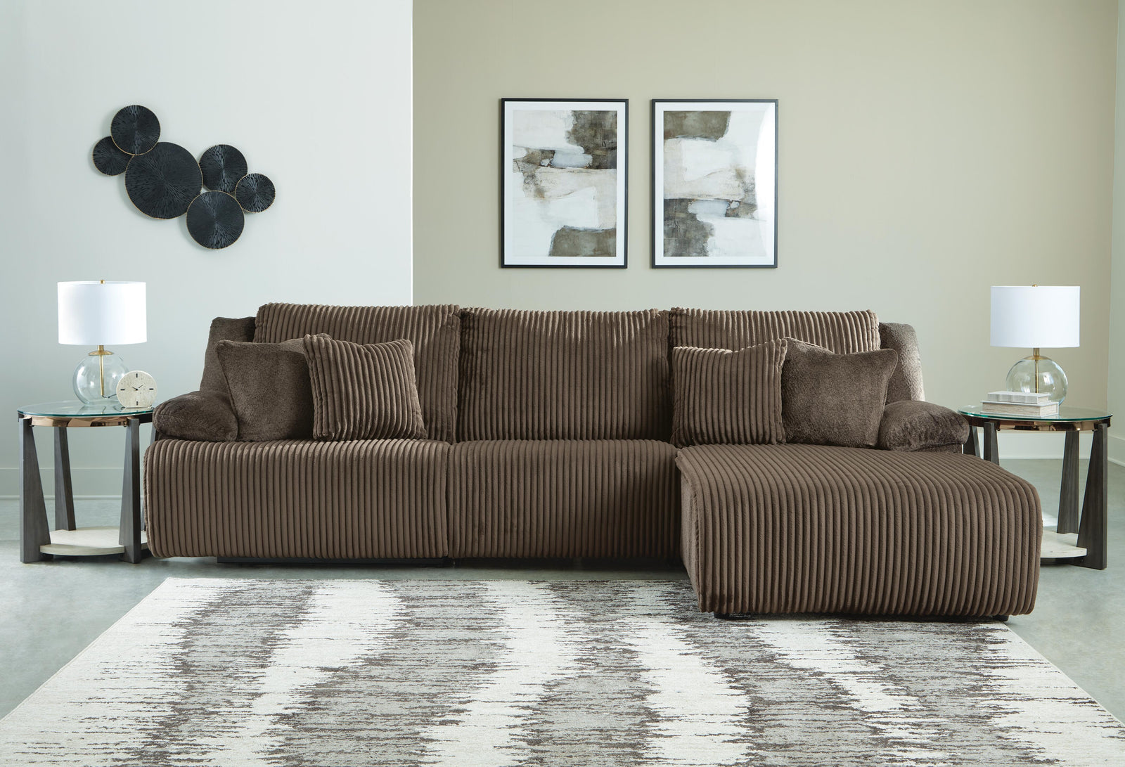Top Tier 3-Piece Reclining Sectional Sofa Chaise (92705-SI) - Image 2