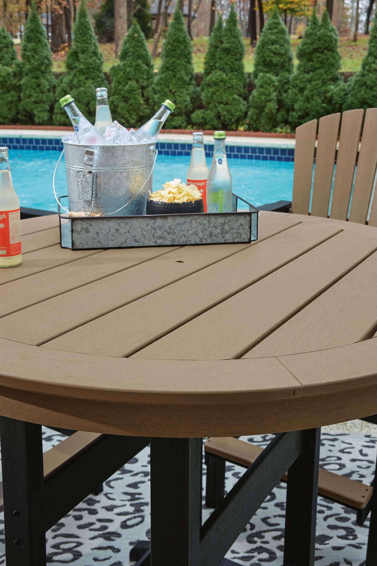 Fairen Trail Outdoor Counter Height Dining Table with 2 Barstools (P211-SI) - Image 13