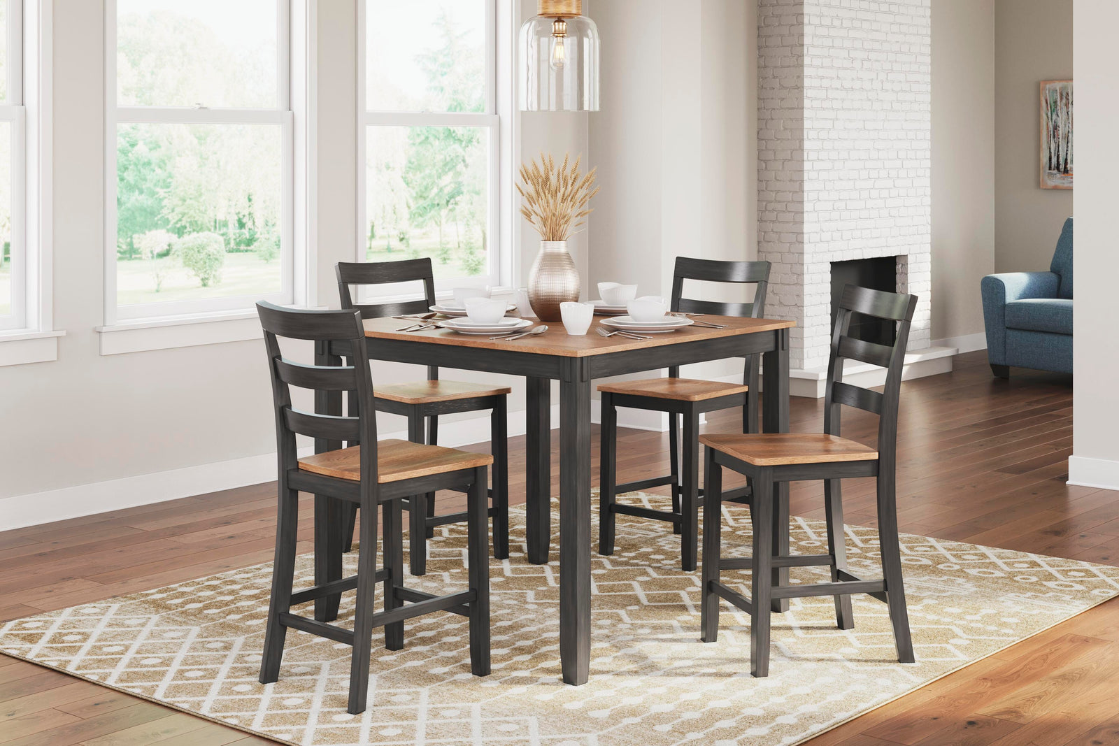 Gesthaven Counter Height Dining Table and 4 Barstools (Set of 5) (D396-SI) - Image 3