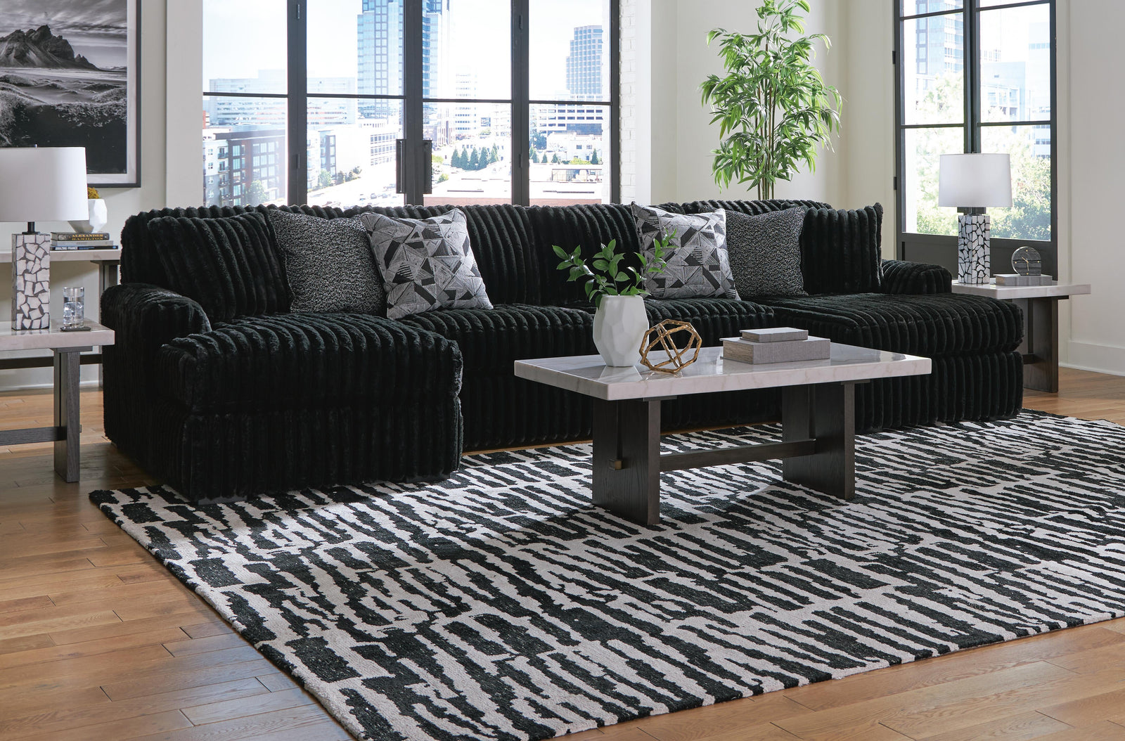 Midnight-Madness 3-Piece Sectional with Chaise (98103-SI) - Image 4
