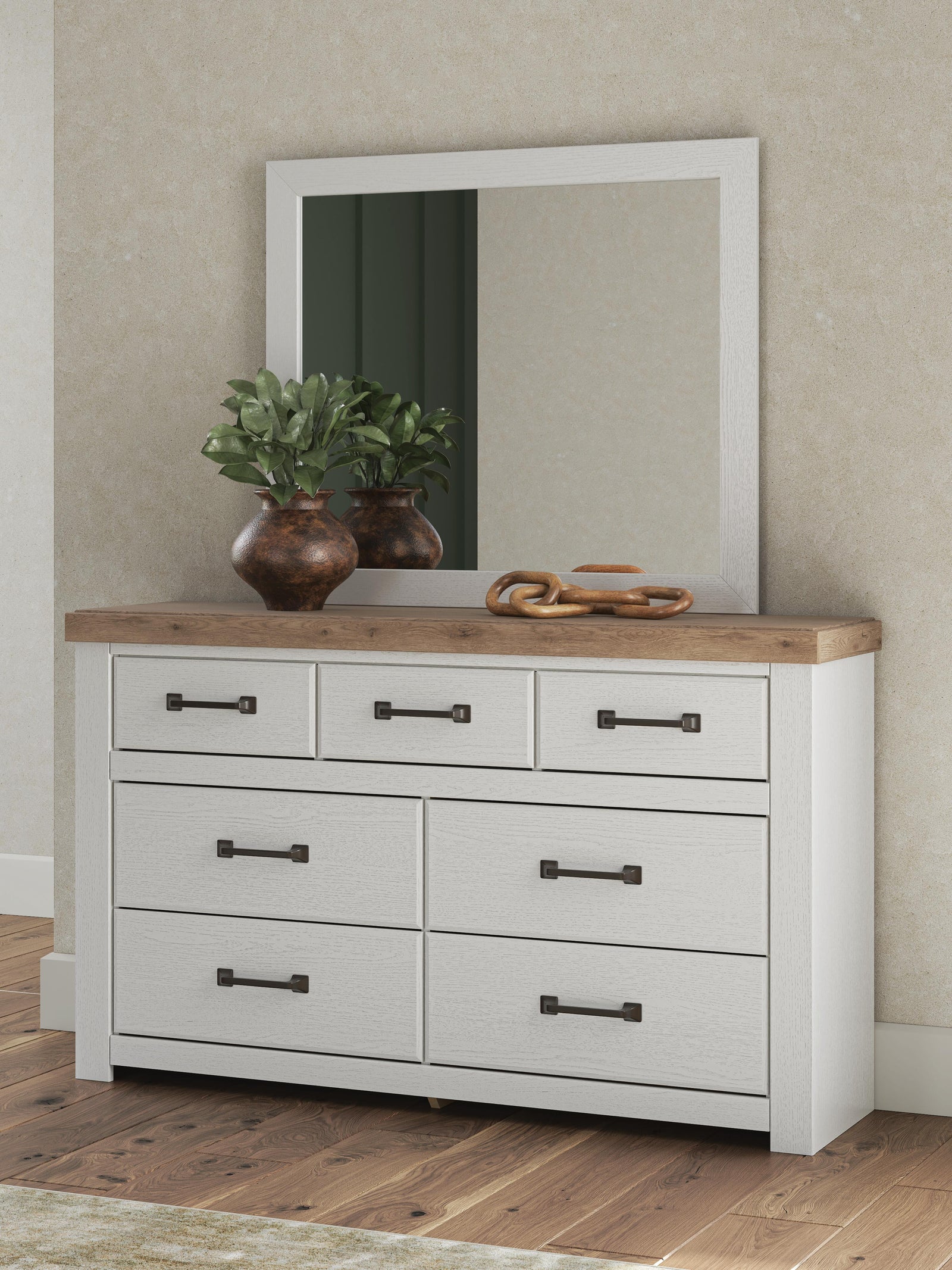 Savonport Dresser and Mirror - White/Brown (B4615-SI) - Image 8
