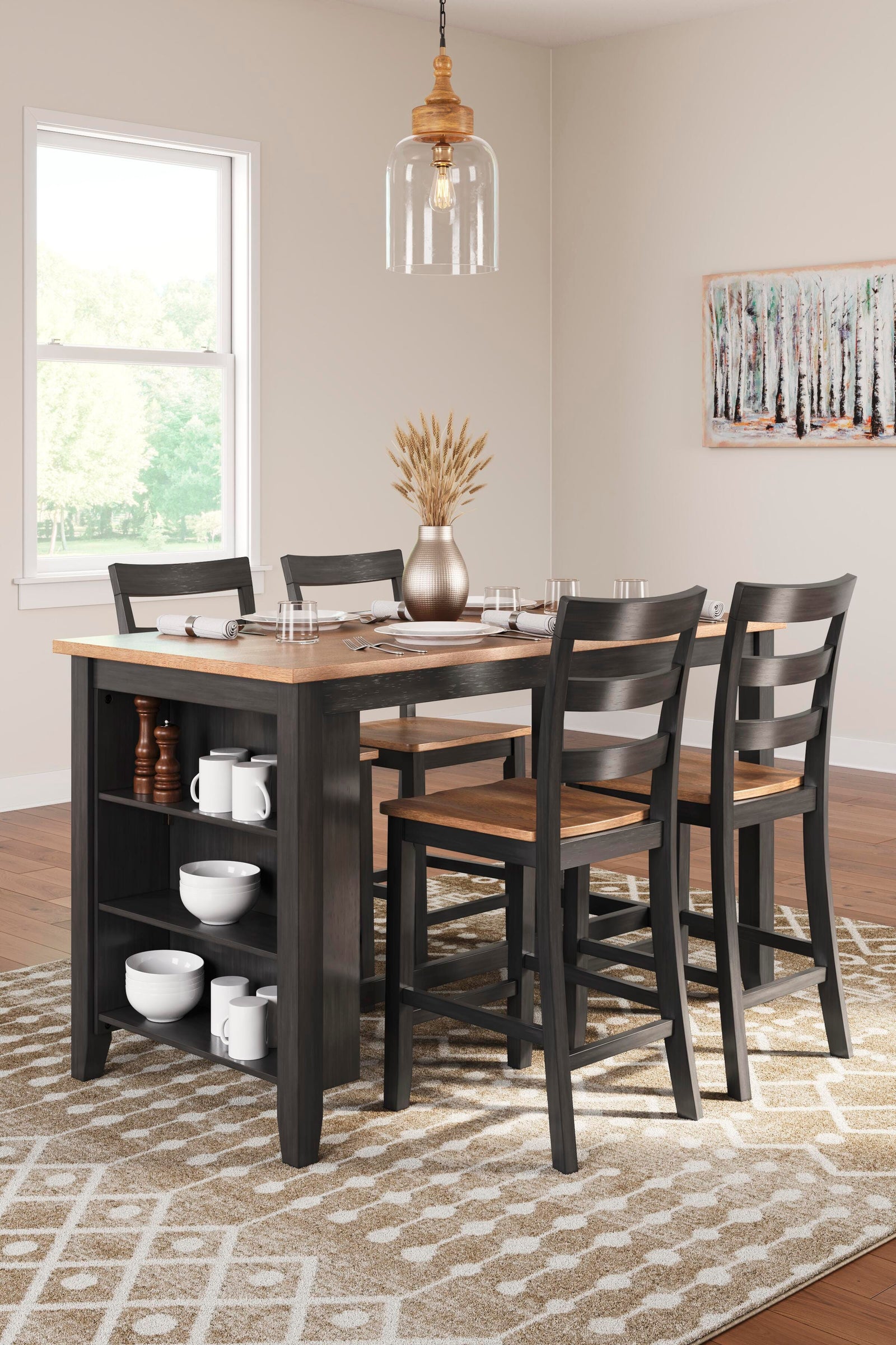 Gesthaven Counter Height Dining Table and 4 Barstools (D396-SI) - Image 4