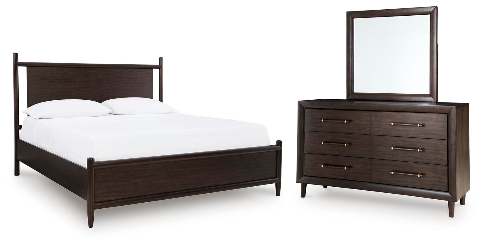 Dantenton Panel Bed, Dresser and Mirror (B611-SI)