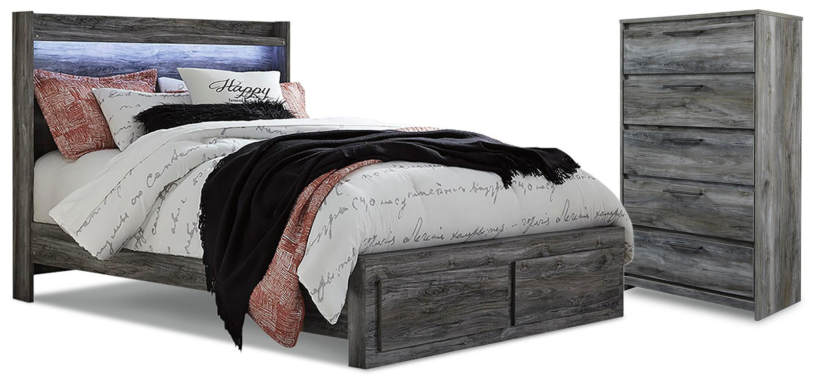 Baystorm Panel Storage Bed with Chest - Gray (B221-SI) - Image 3