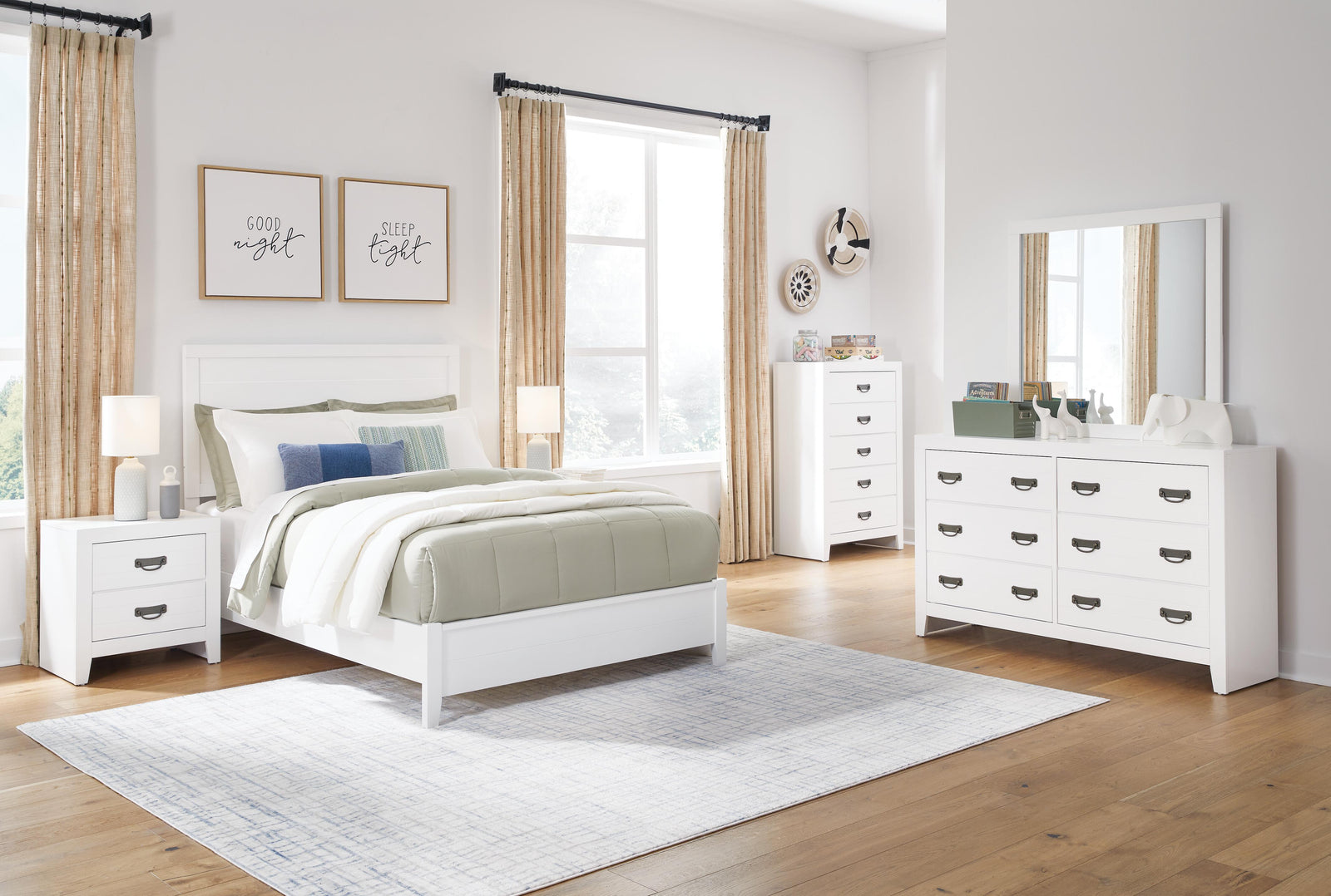 Binterglen Panel Bed, Dresser and Mirror - White (B427-SI) - Image 10