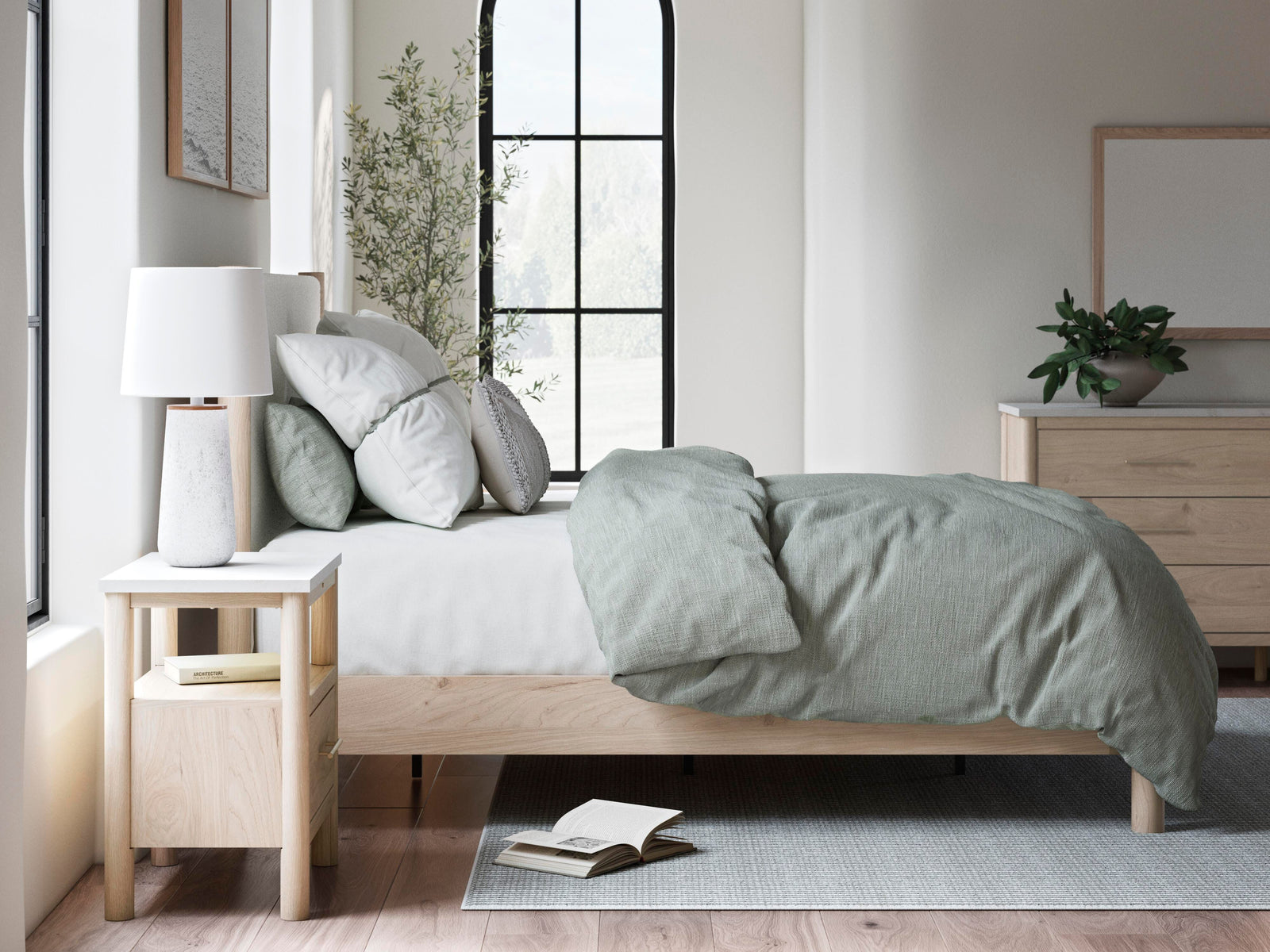 Cadmori Panel Bed, Dresser, Mirror and Nightstand - Two-tone (B2615-SI) - Image 19