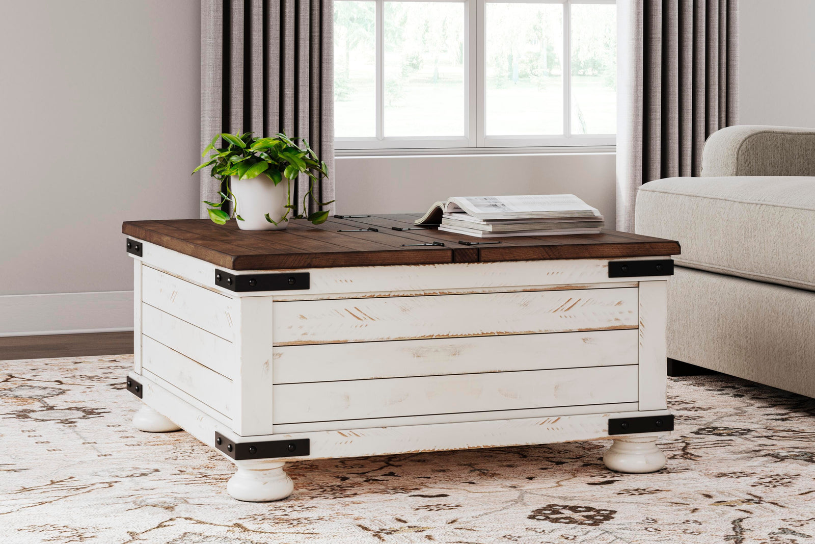 Wystfield Coffee Table - White/Brown (T459-SI) - Image 11