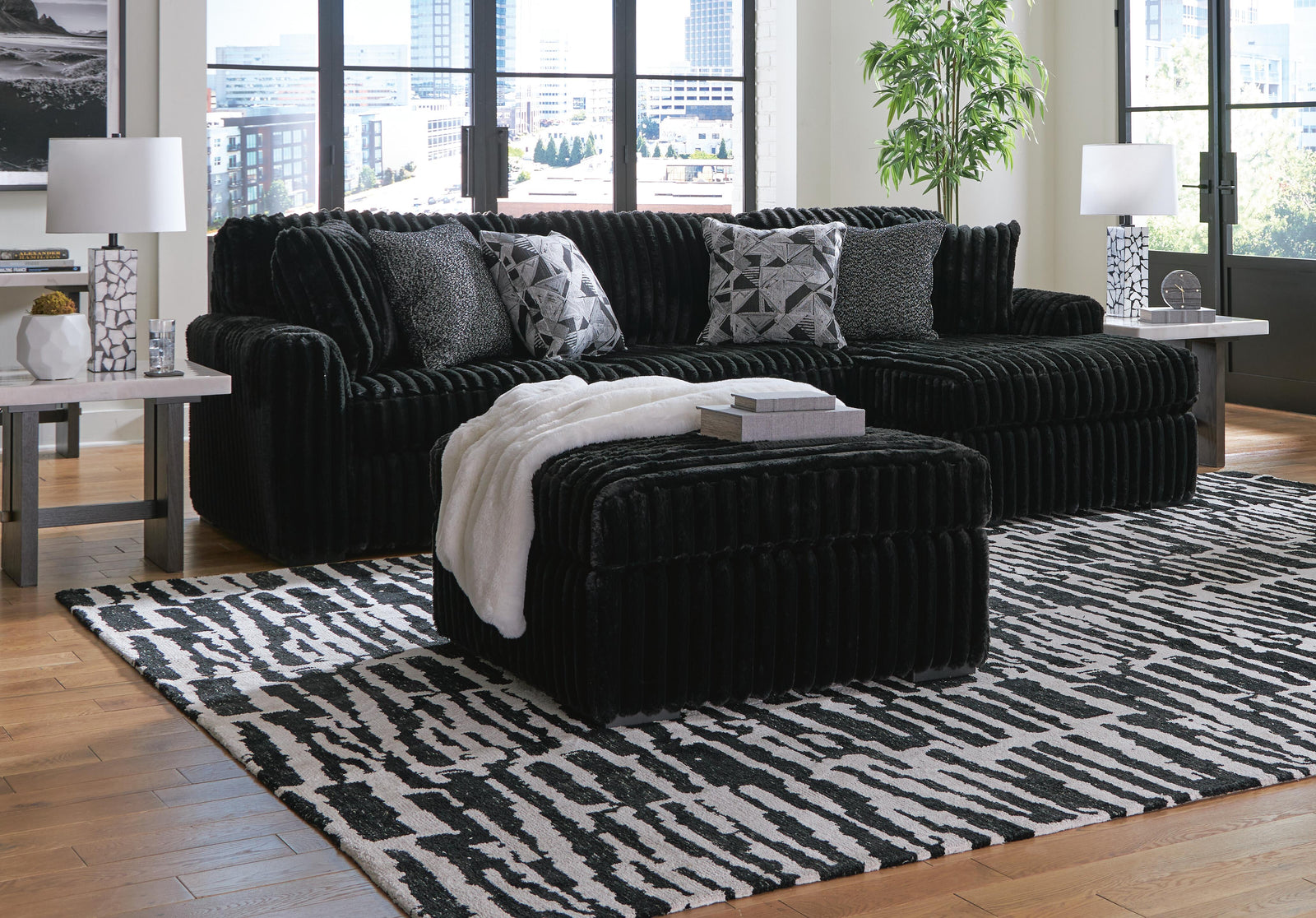 Midnight-Madness 3-Piece Sectional with Chaise (98103-SI) - Image 4