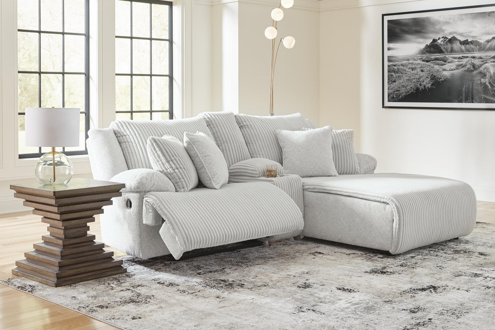 Top Tier 3-Piece Reclining Sectional Sofa with Chaise (92706-SI) - Image 5