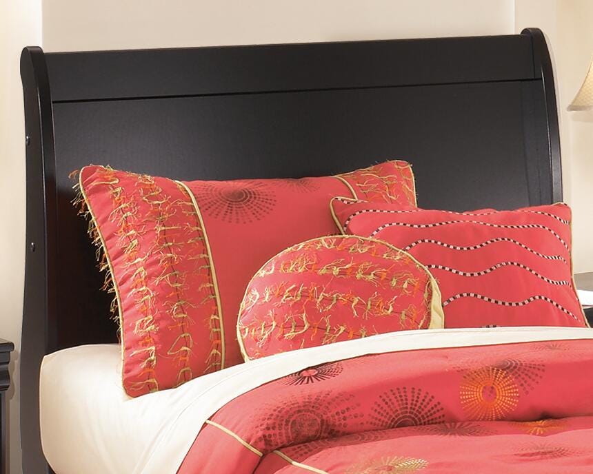 Huey Vineyard Sleigh Headboard - Black (B128-SI) - Image 4