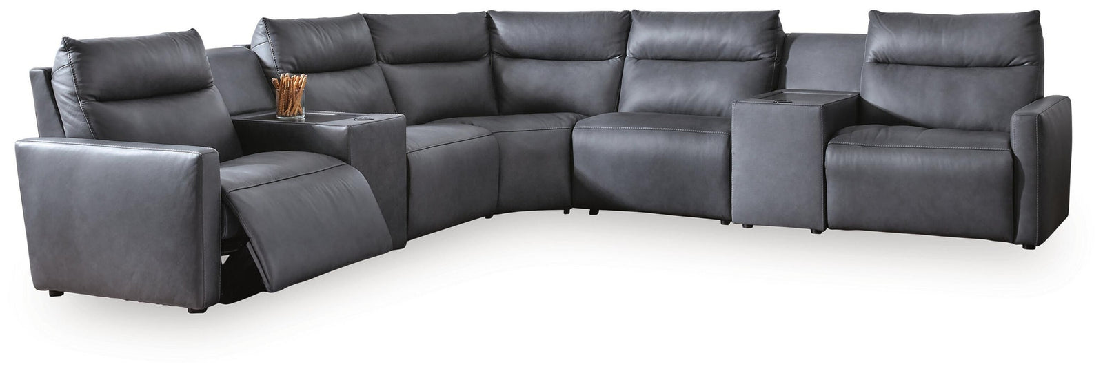ModZ 7-Piece Power Reclining Sectional with Audio Consoles (U14001-SI)