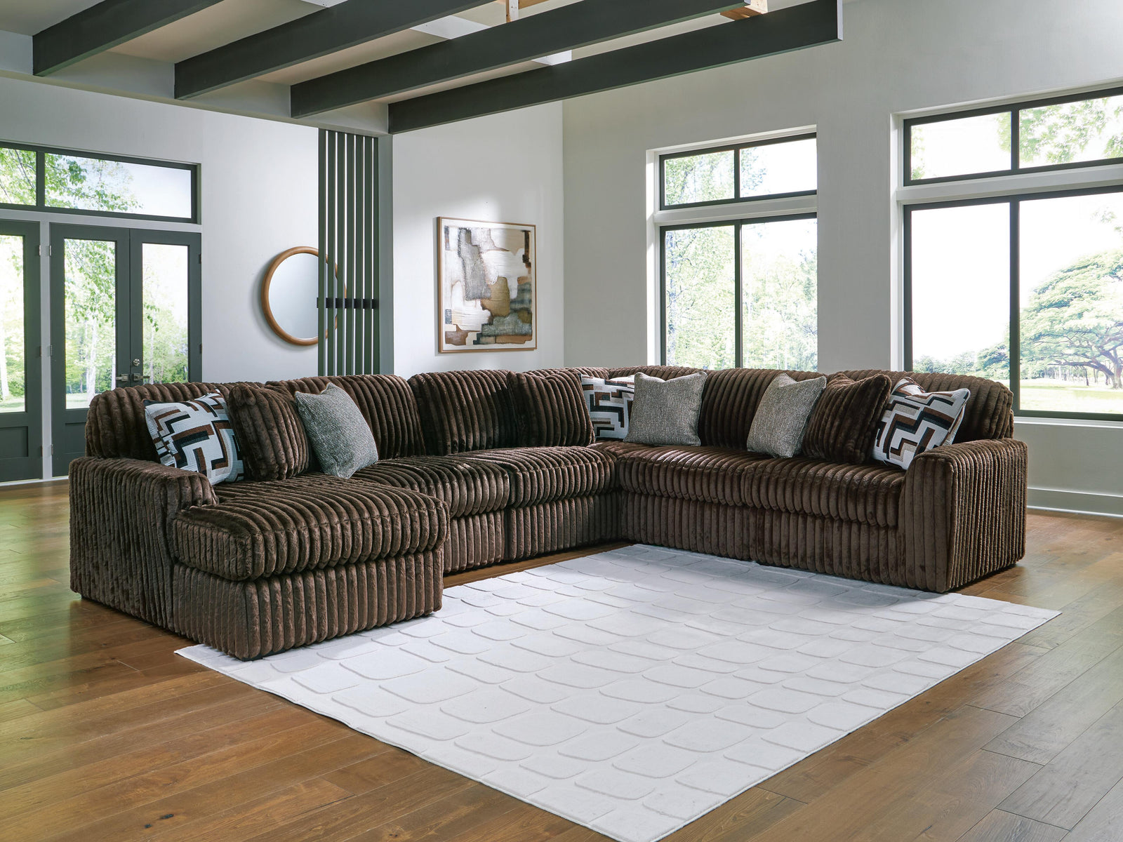 Midnight-Madness 6-Piece Sectional with Chaise (98104-SI) - Image 2