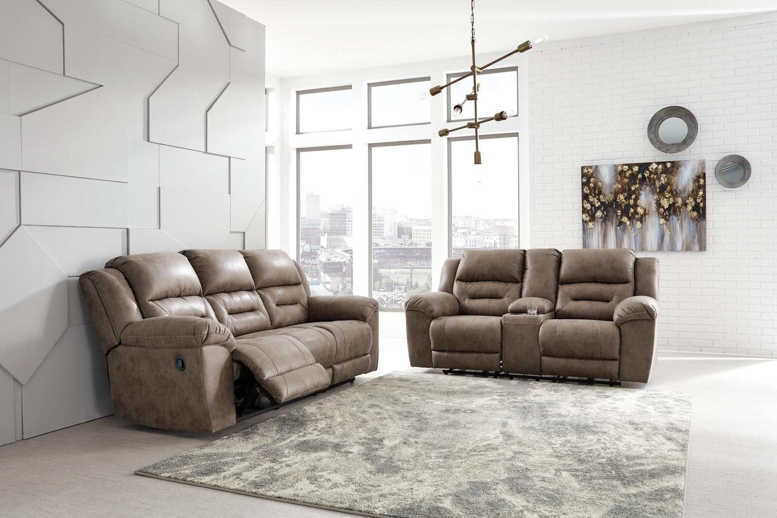 Stoneland Reclining Loveseat with Console (39905-SI) - Image 21