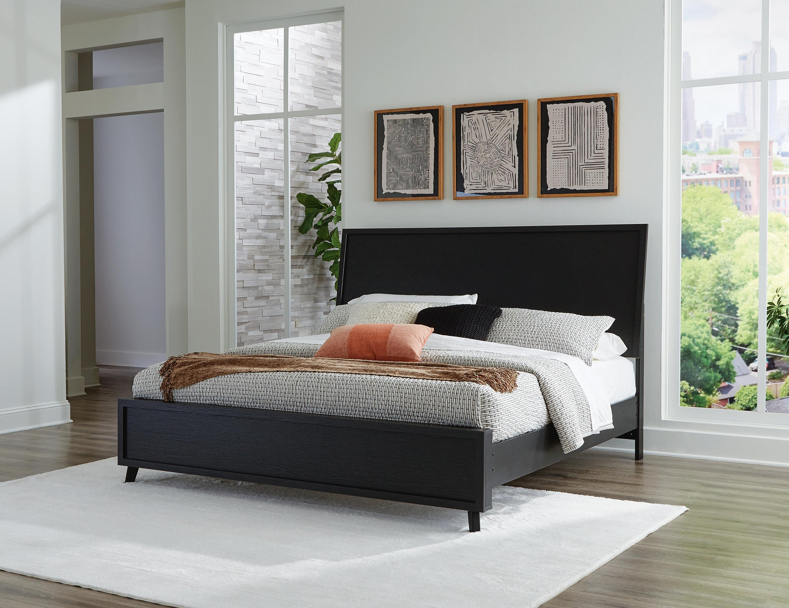 Danziar Panel Bed - Black (B1013-SI) - Image 5