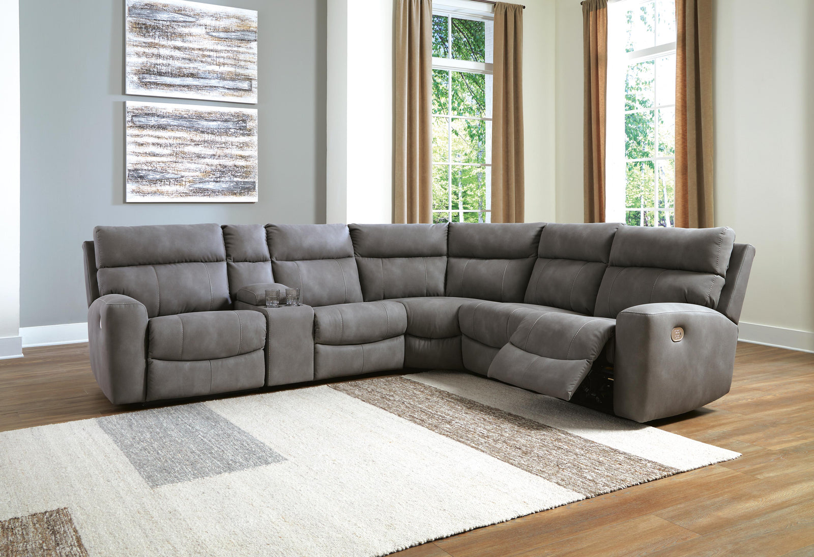Next-Gen Durapella 6-Piece Power Reclining Sectional (61003-SI) - Image 5