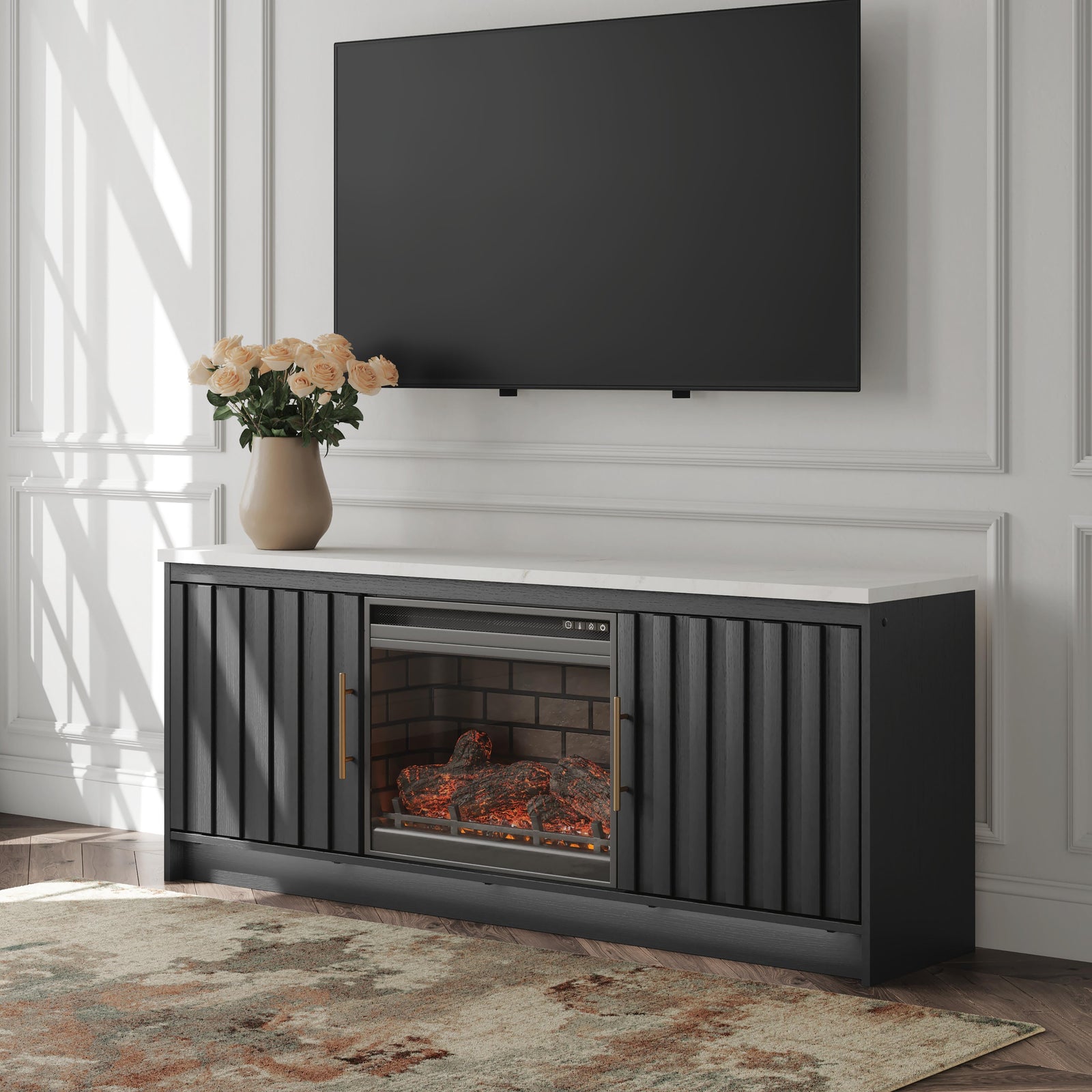 Cadmori 63 TV Stand with Electric Fireplace (W2616-SI) - Image 4