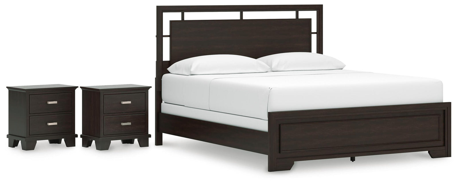 Covetown Panel Bed and 2 Nightstands (B441-SI)