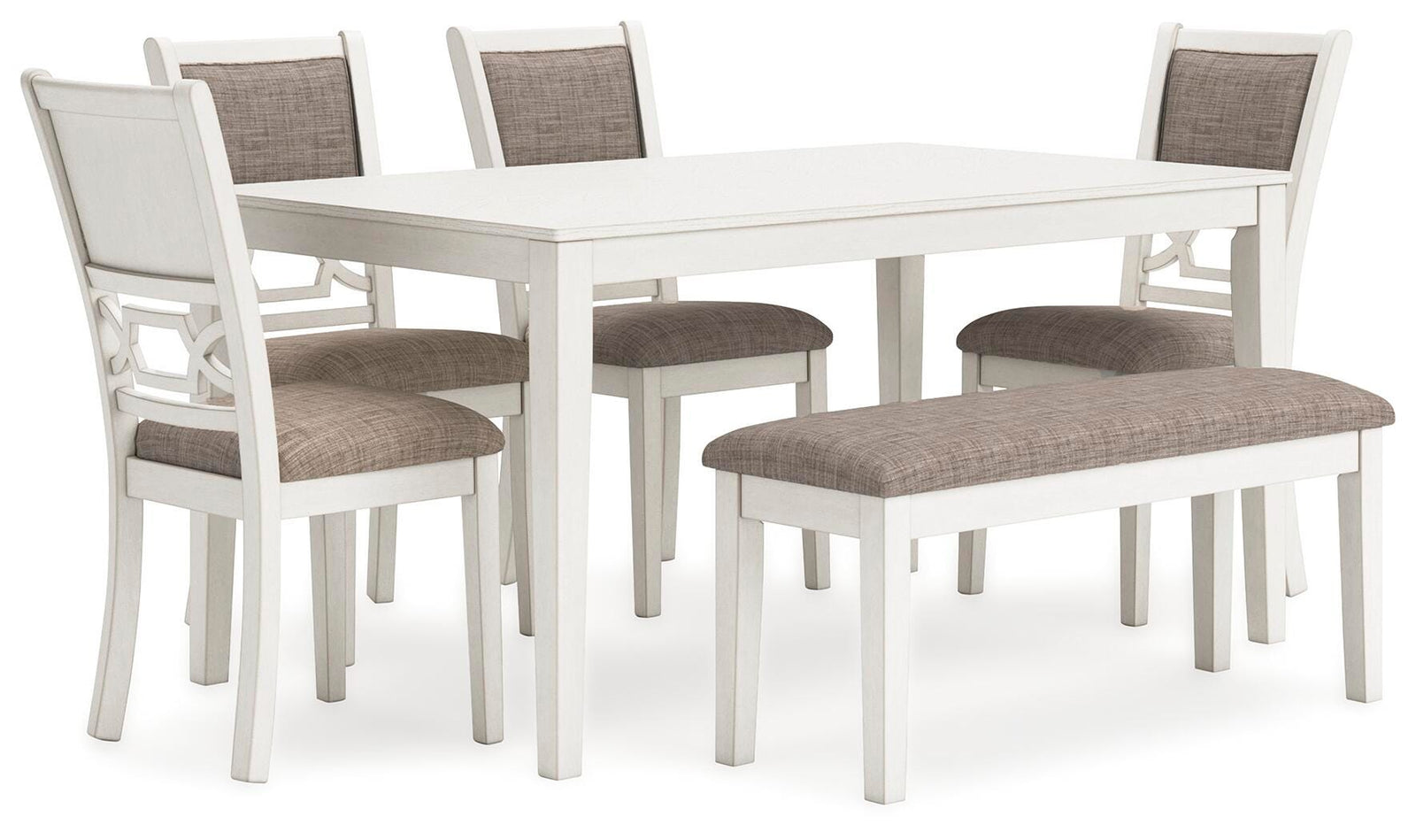 Erinberg Dining Table and 4 Chairs and Bench (Set of 6) (D423-SI)
