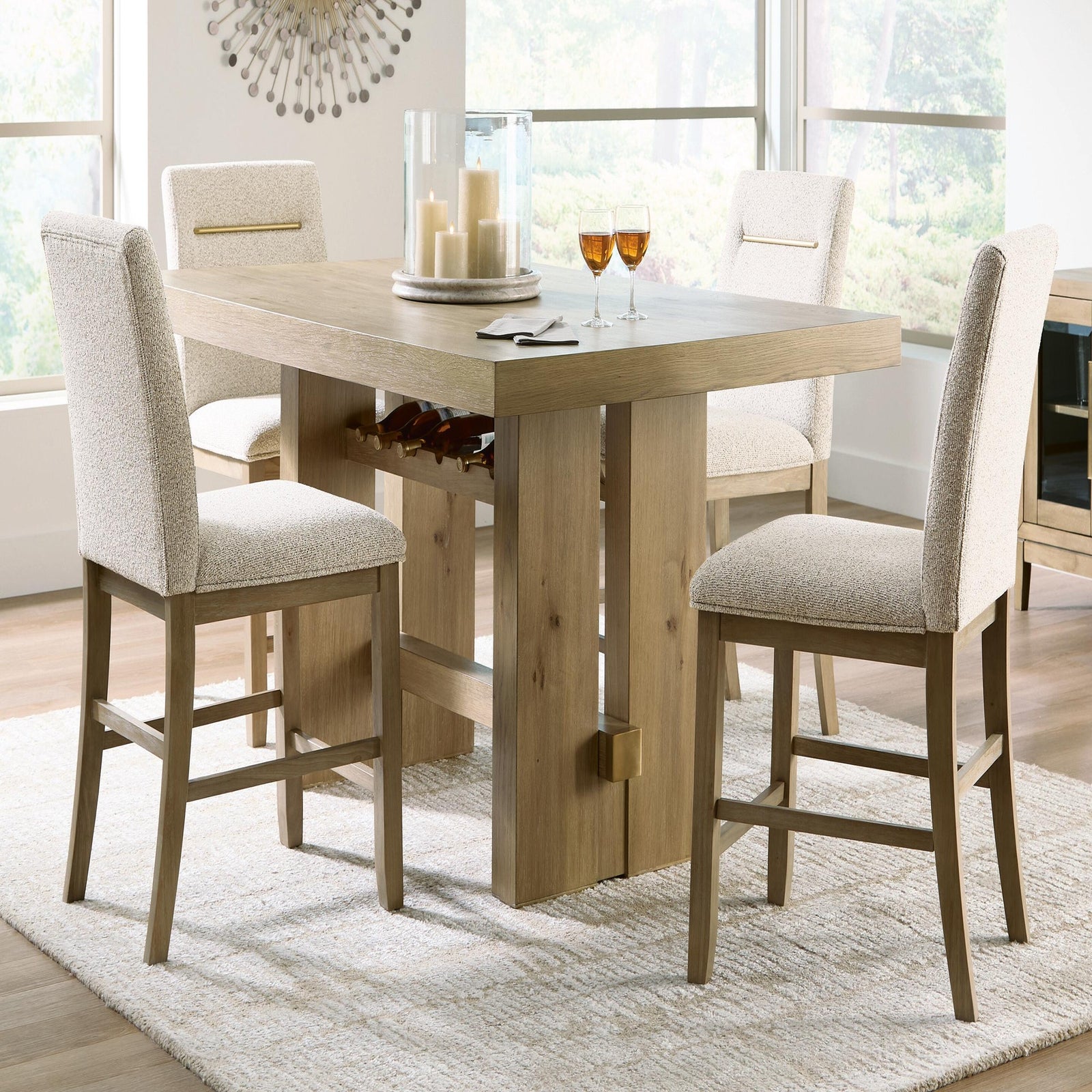 Lasinger Counter Height Dining Table and 4 Barstools (PCD852-SI) - Image 2