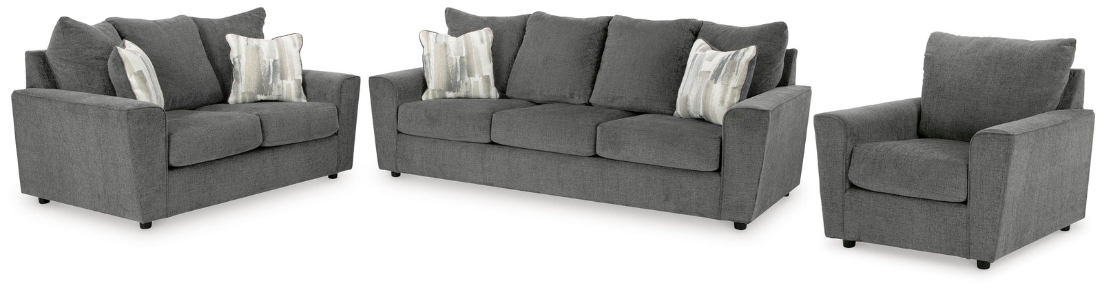 Stairatt Sofa, Loveseat and Chair (28502-SI)