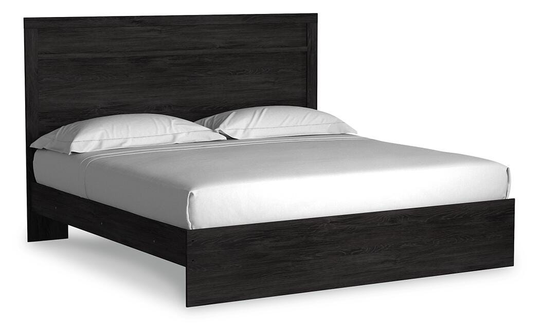 Belachime Panel Bed - Charcoal (B2589-SI)