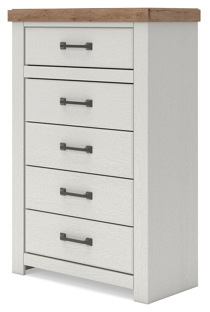 Savonport Chest of Drawers - White/Brown (B4615-SI) - Image 5