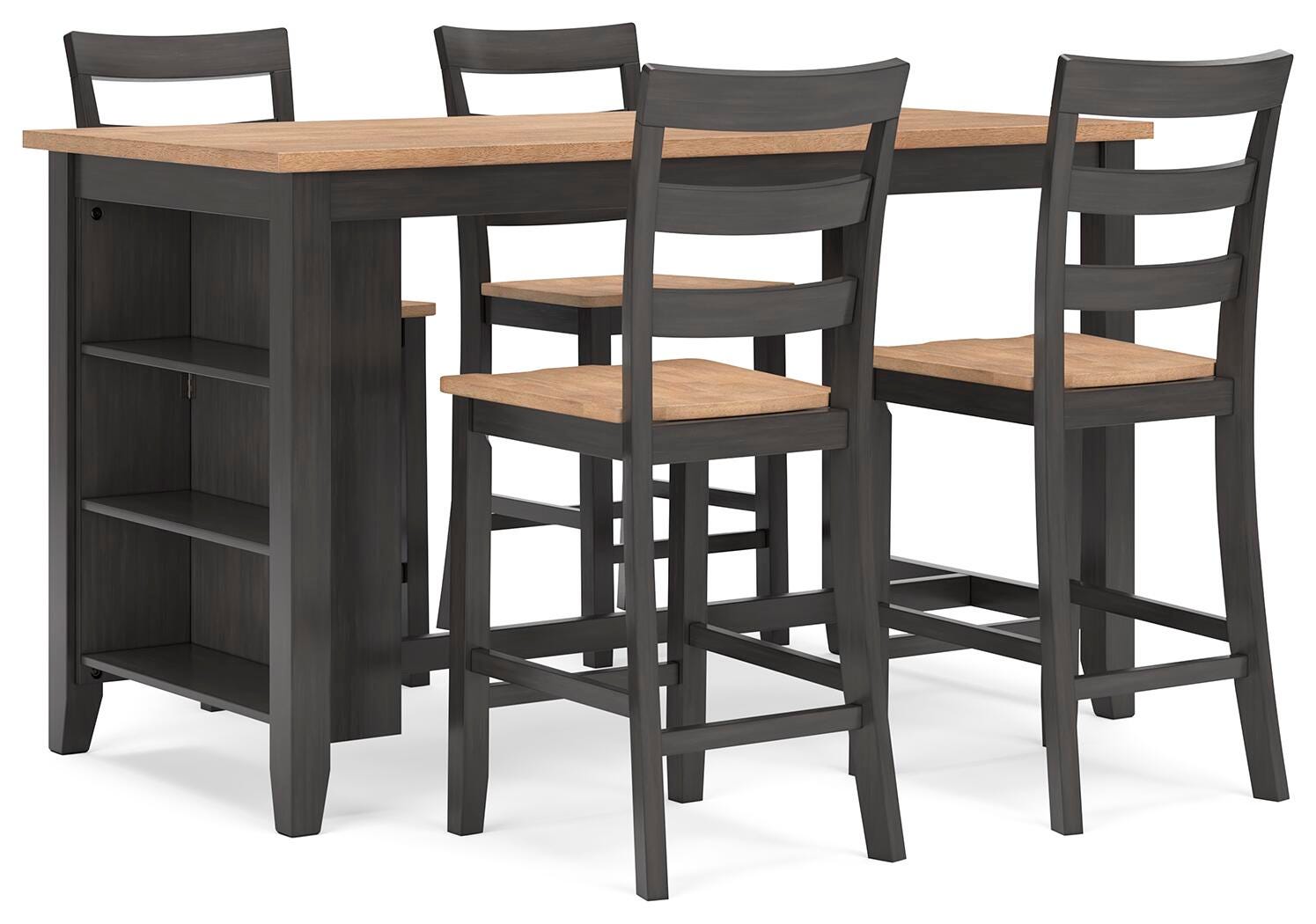 Gesthaven Counter Height Dining Table and 4 Barstools (D396-SI)