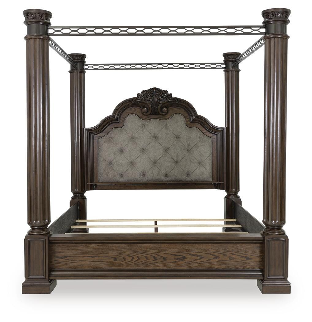 Maylee Poster Bed and 2 Nightstands (B947-SI) - Image 2