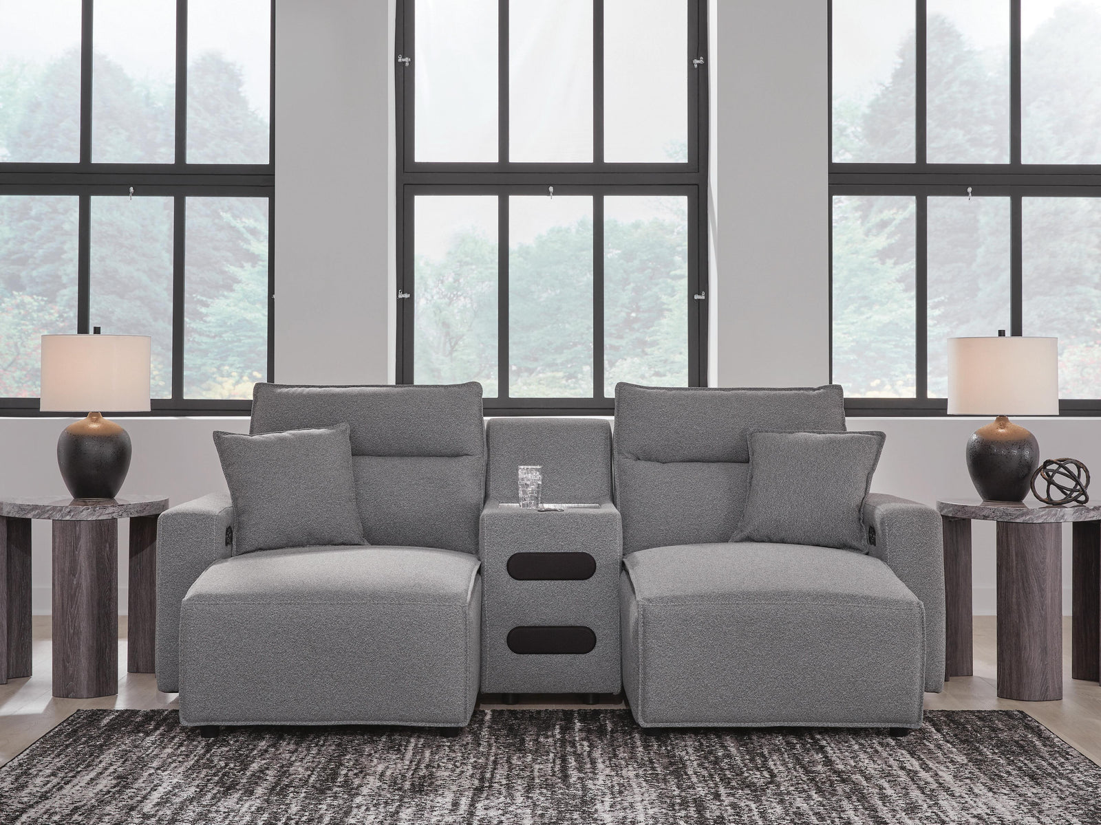 Modmax II 3-Piece Power Reclining Sectional with Chaise and Audio Console (65906-SI) - Image 2