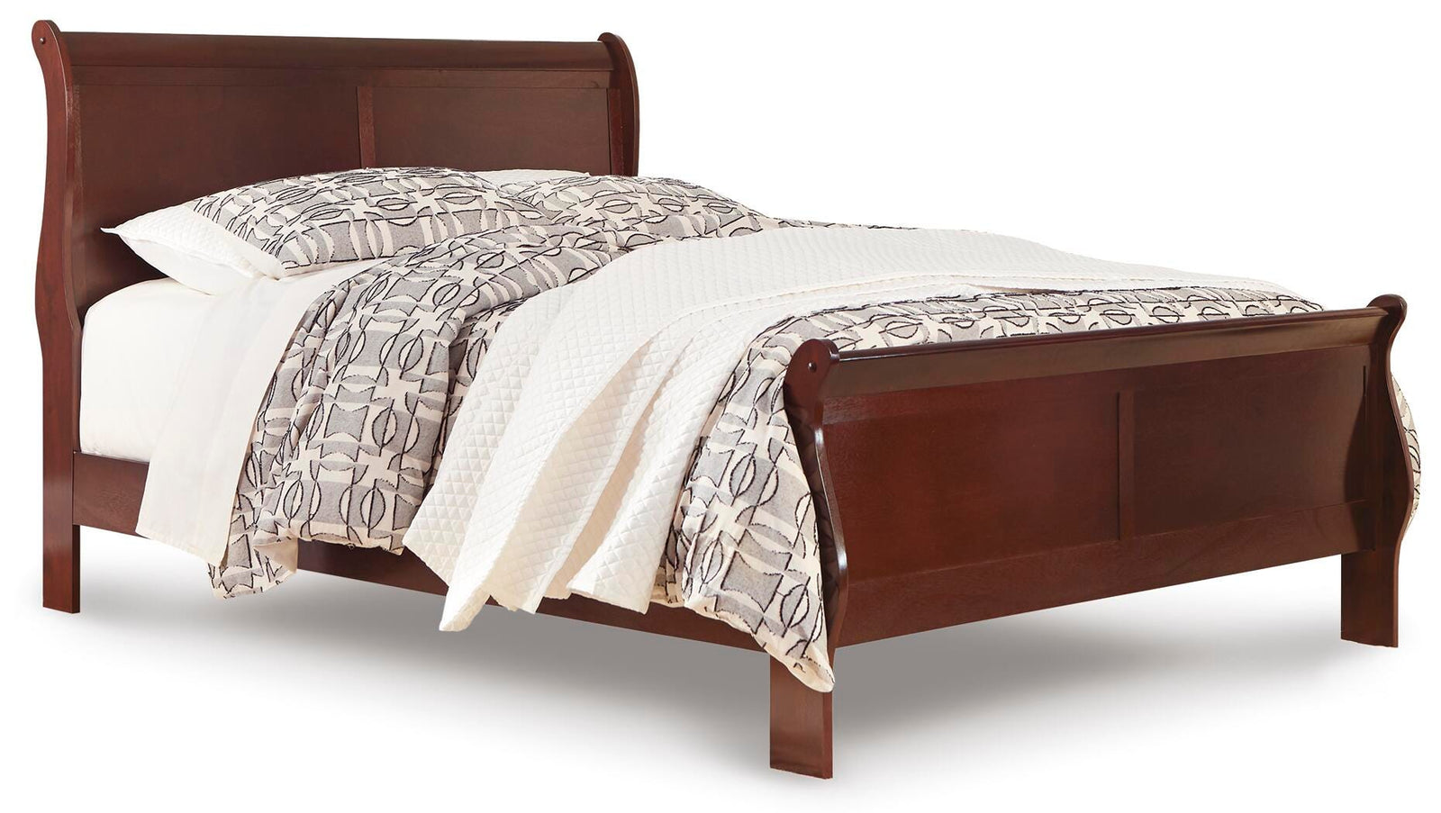 Alisdair Sleigh Bed, Chest and 2 Nightstands - Reddish Brown (B376-SI) - Image 7