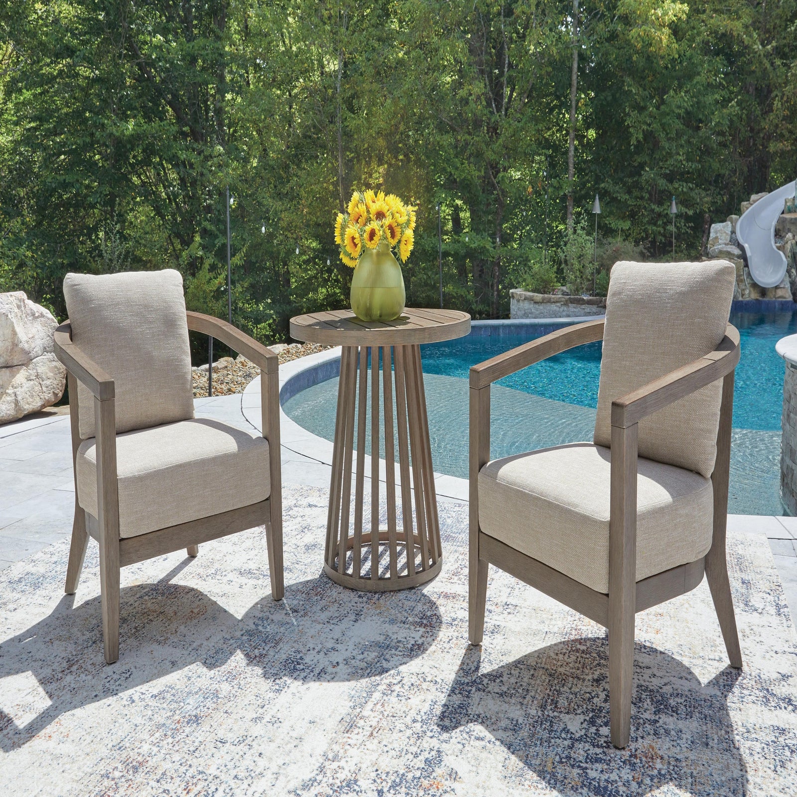 Joy Lagoon Outdoor Chairs with Cushions/Table (Set of 3) (PCP310-SI) - Image 9