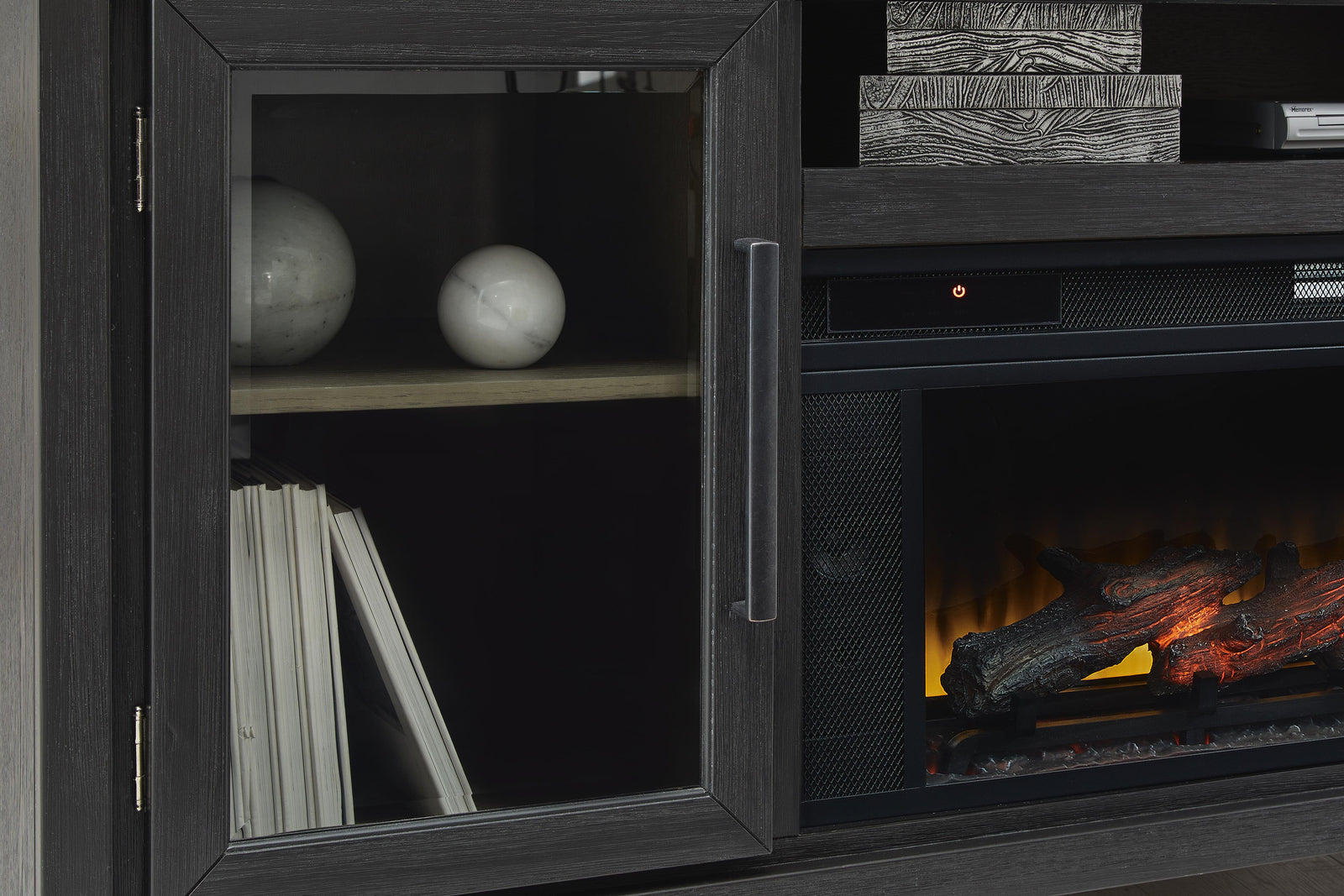 Foyland 83 TV Stand with Electric Fireplace (W989-SI) - Image 6