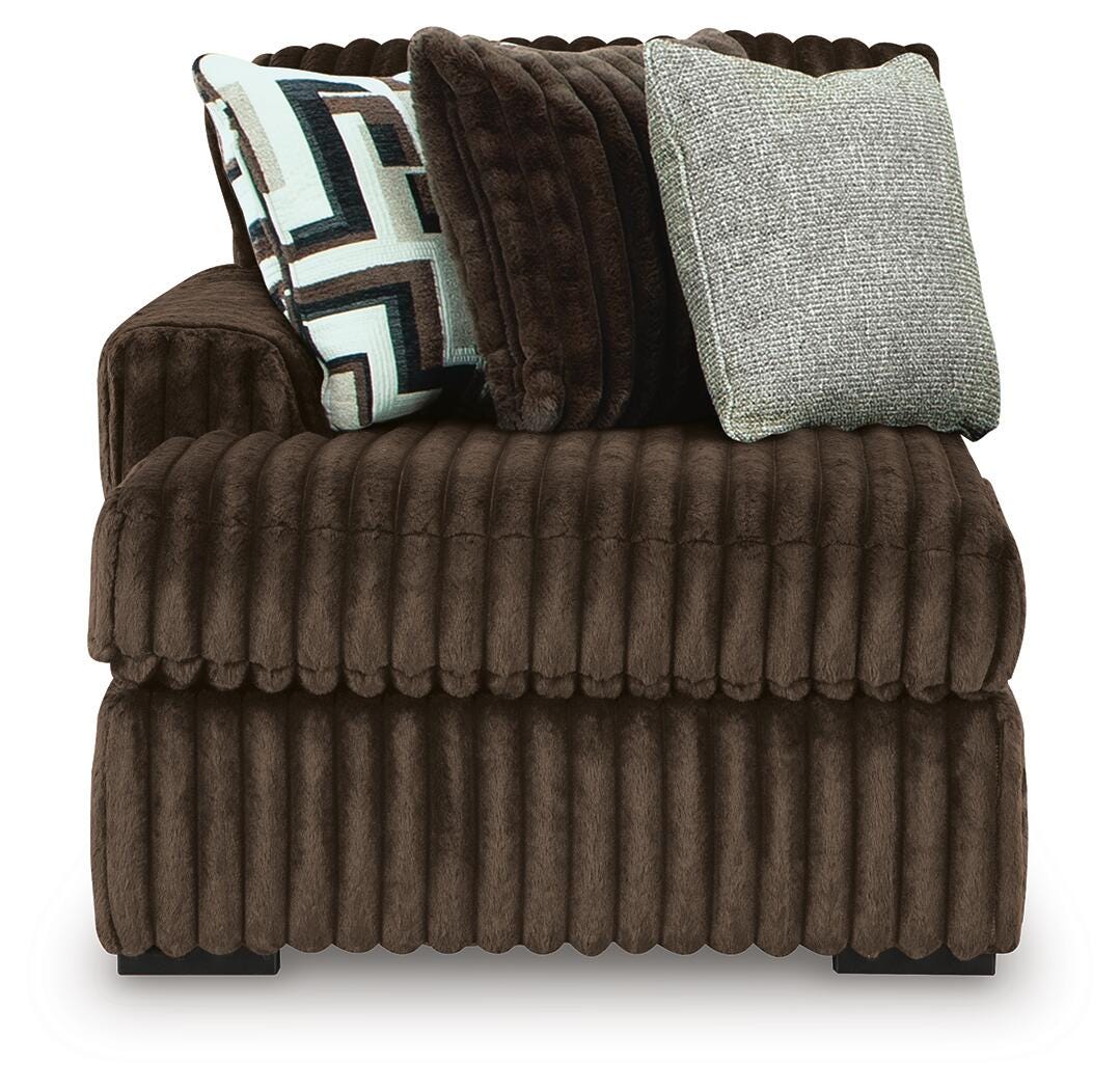 Midnight-Madness 3-Piece Double Chaise Sectional and Ottoman (98104-SI) - Image 4