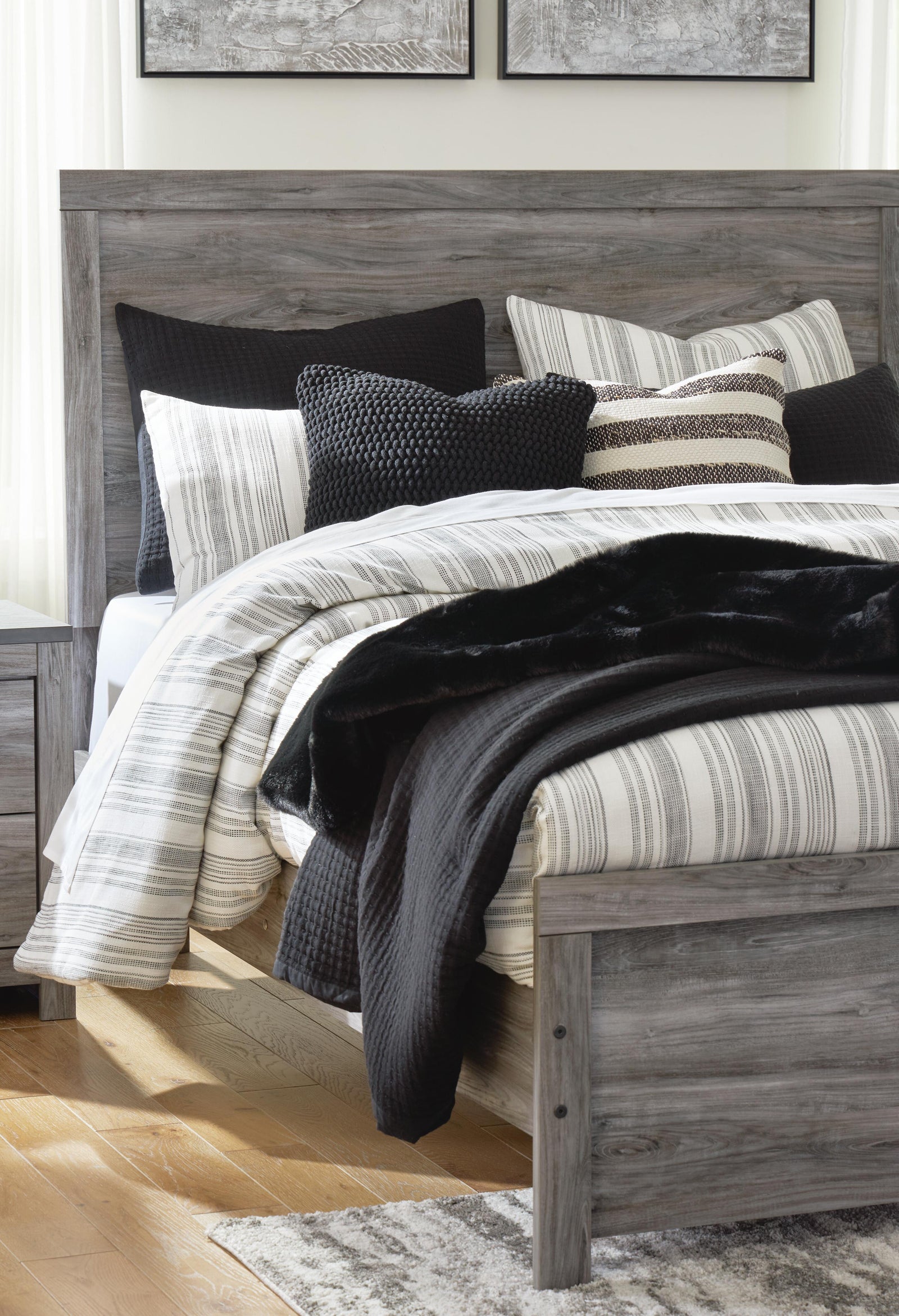 Bronyan Panel Bed, Dresser and Mirror - Dark Gray (B1290-SI) - Image 12