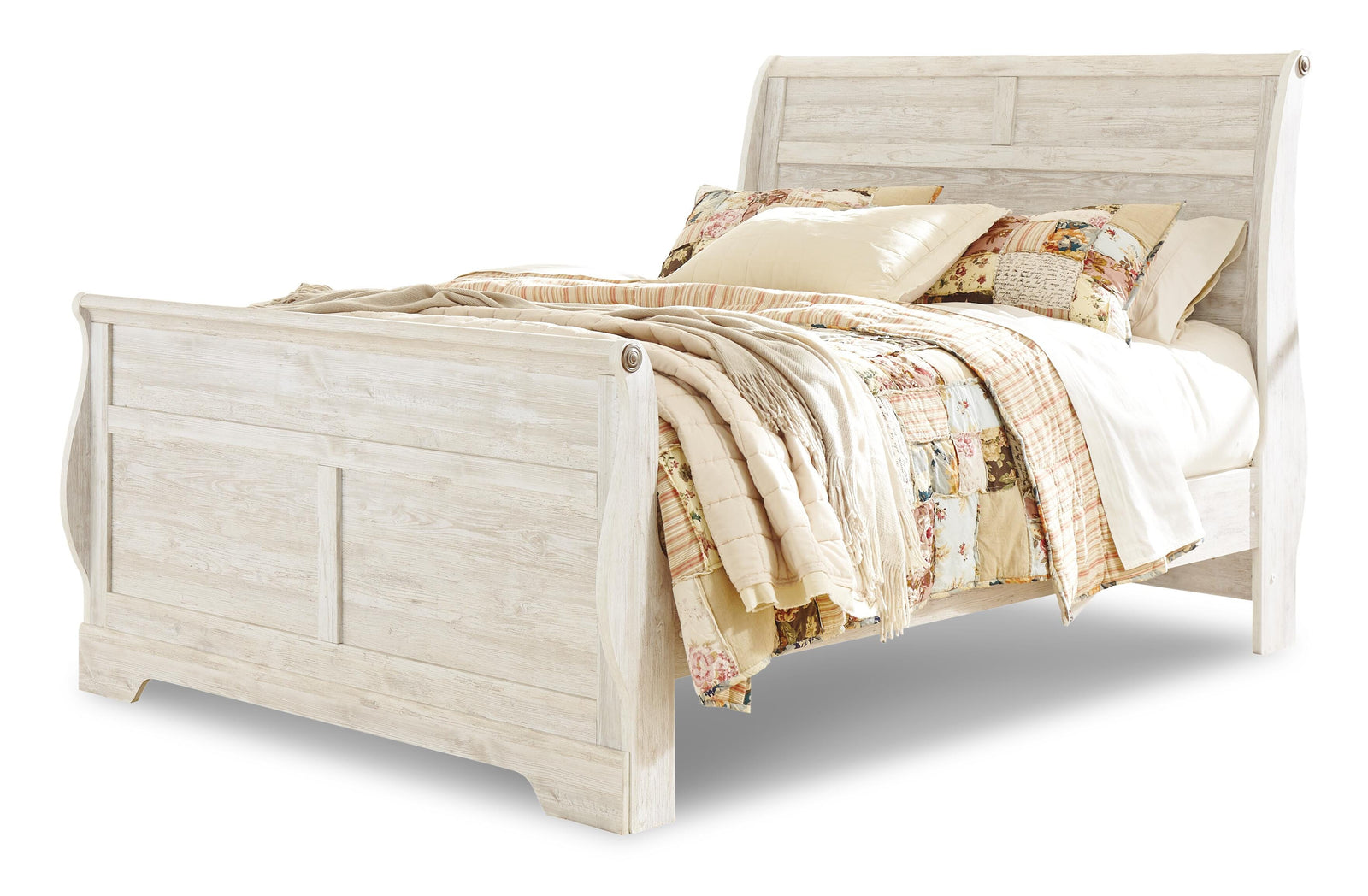 Willowton Sleigh Bed, Dresser and Mirror (B267-SI) - Image 4