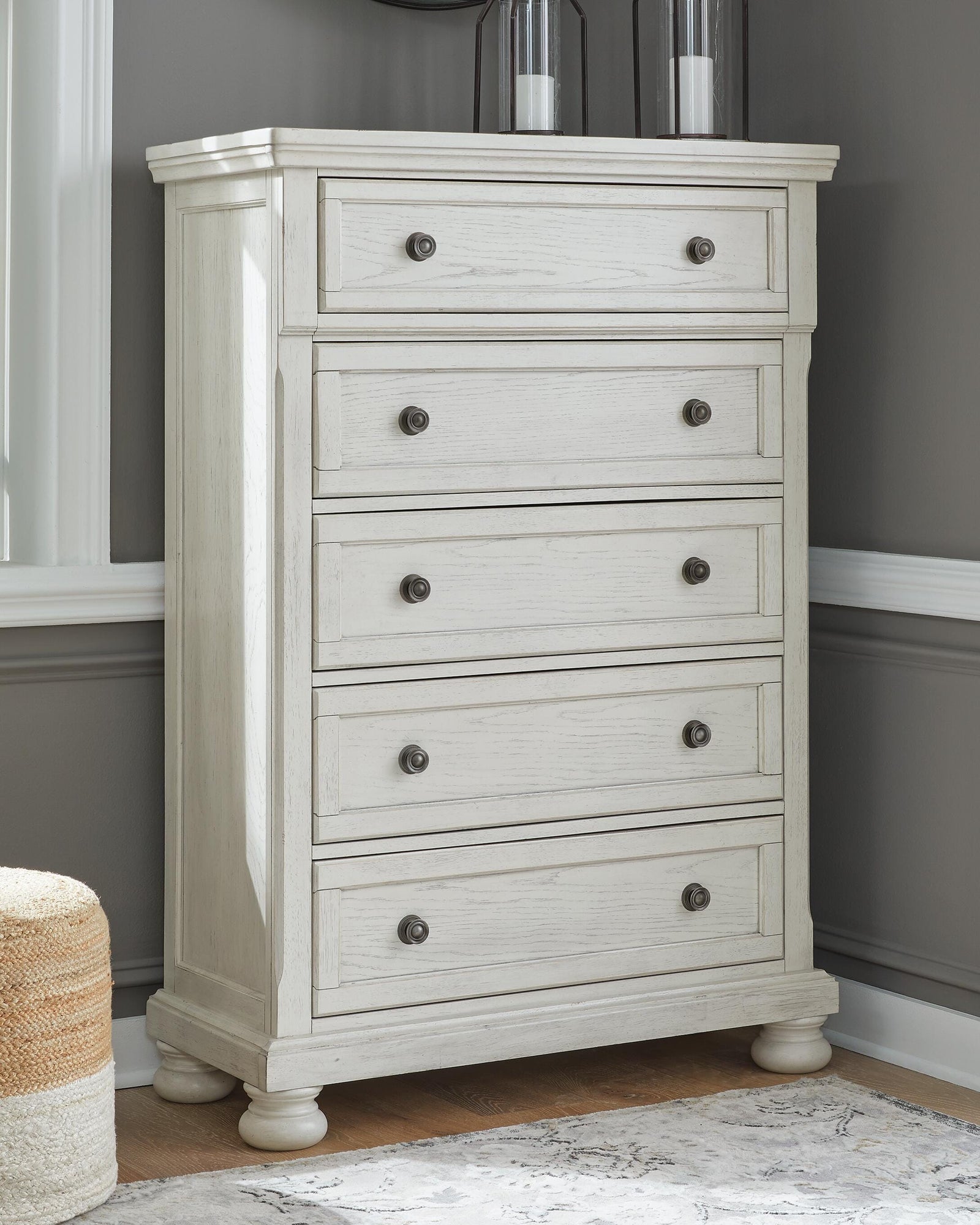 Robbinsdale Chest of Drawers - Antique White (B742-SI) - Image 6