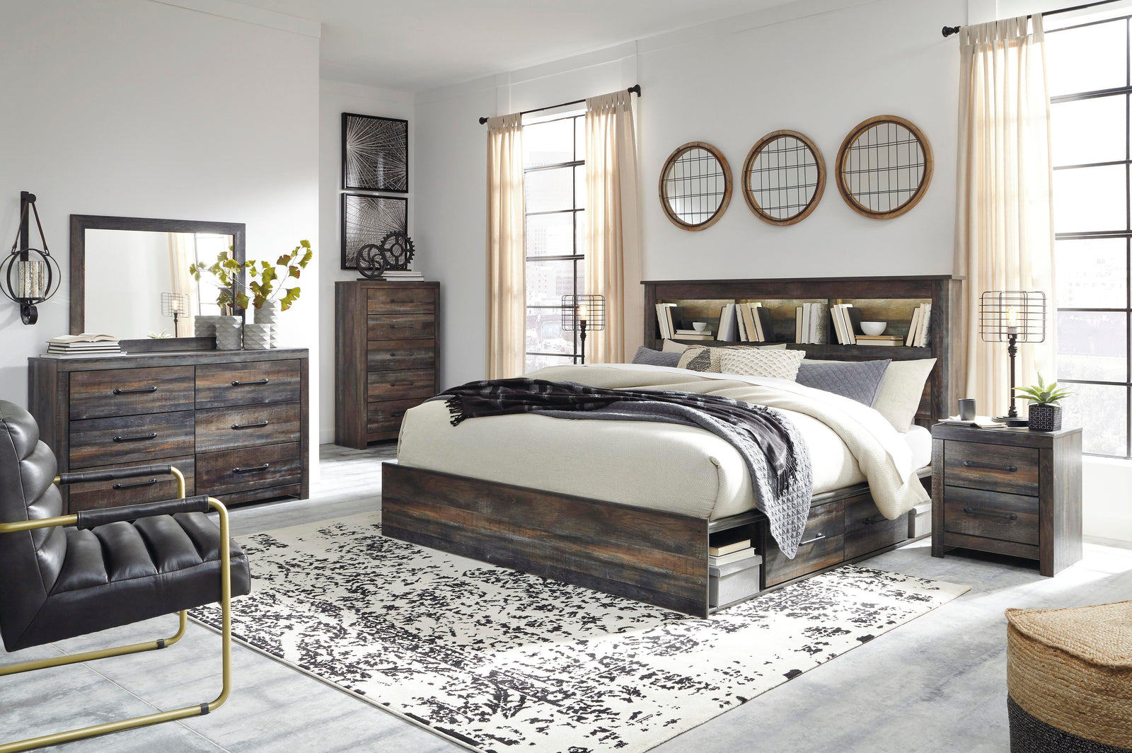 Drystan Bookcase Bed with 2 Storage Drawers - Multi (B211-SI) - Image 3