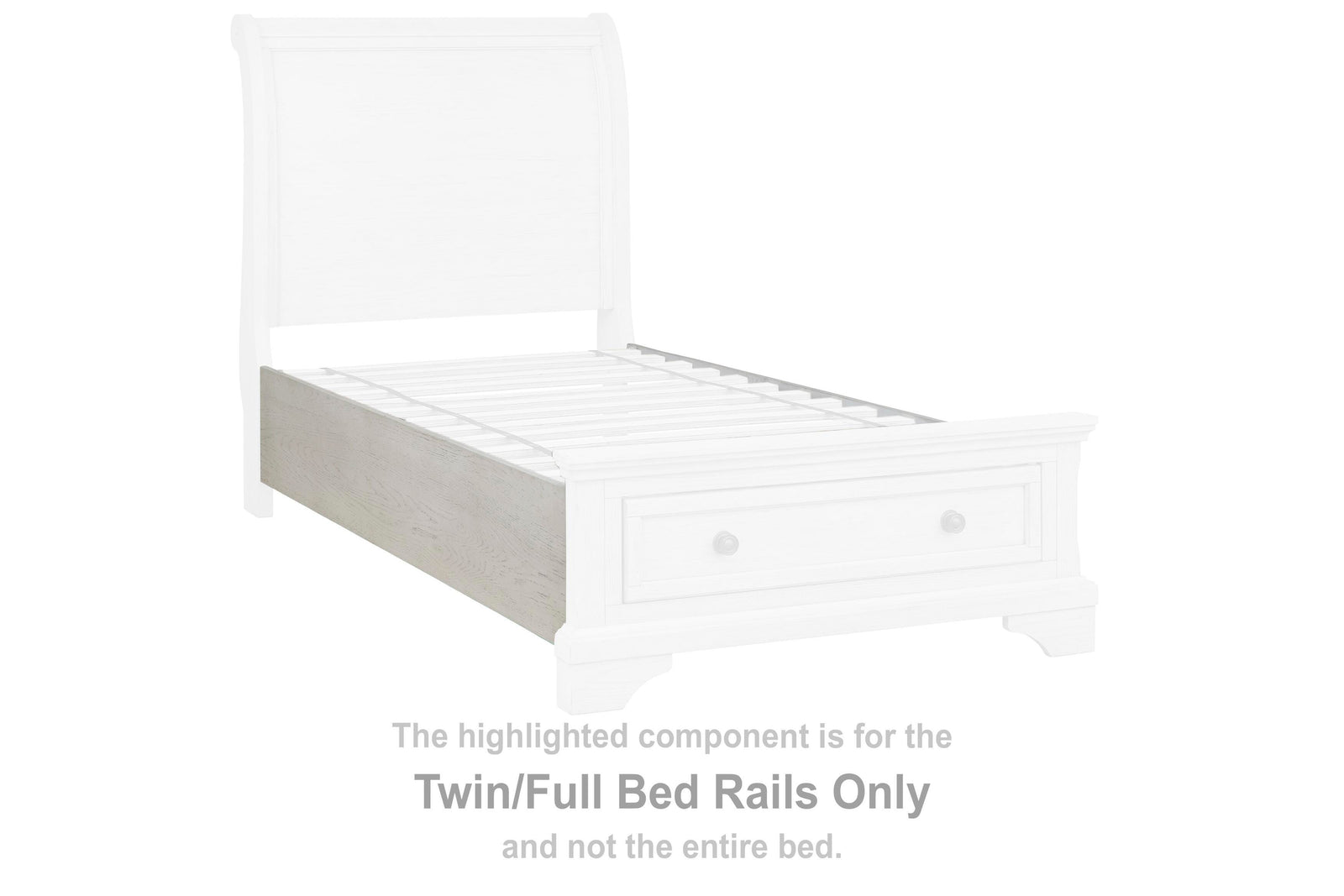 Robbinsdale Bed Rails (Youth) - Antique White (B742-SI) - Image 2
