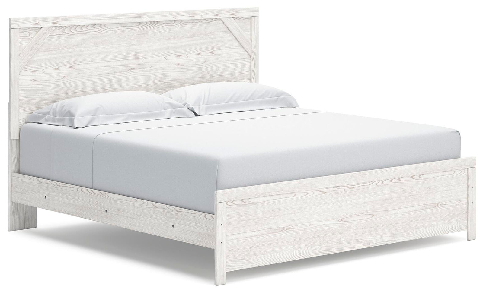 Gerridan Panel Bed, Dresser, Mirror and 2 Nightstands - White/Gray (B1190-SI) - Image 4