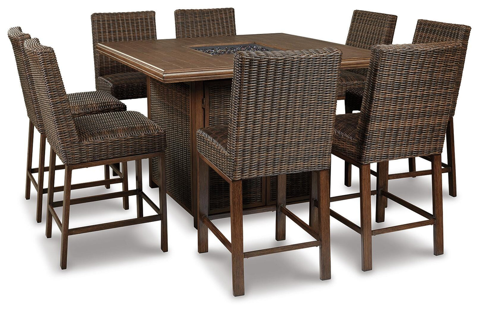 Paradise Trail Outdoor Counter Height Dining Table with 6 Barstools (P750-SI)