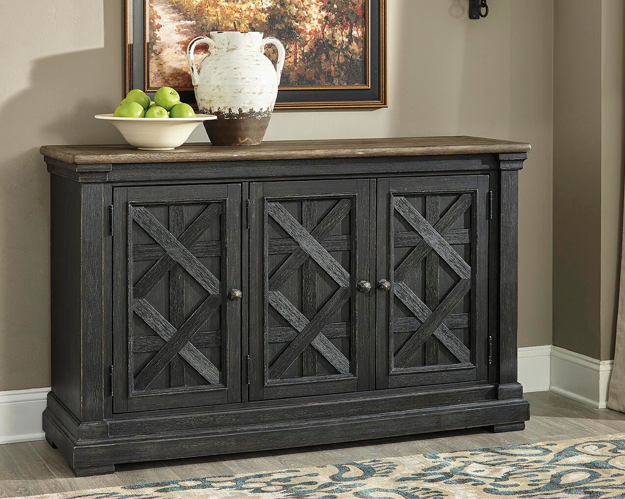 Tyler Creek Counter Height Dining Table and 4 Barstools with Server (D736-SI) - Image 13