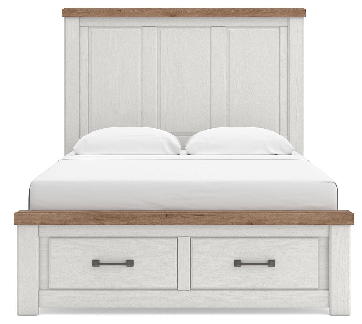 Savonport Panel Storage Bed - White/Brown (B4615-SI) - Image 2