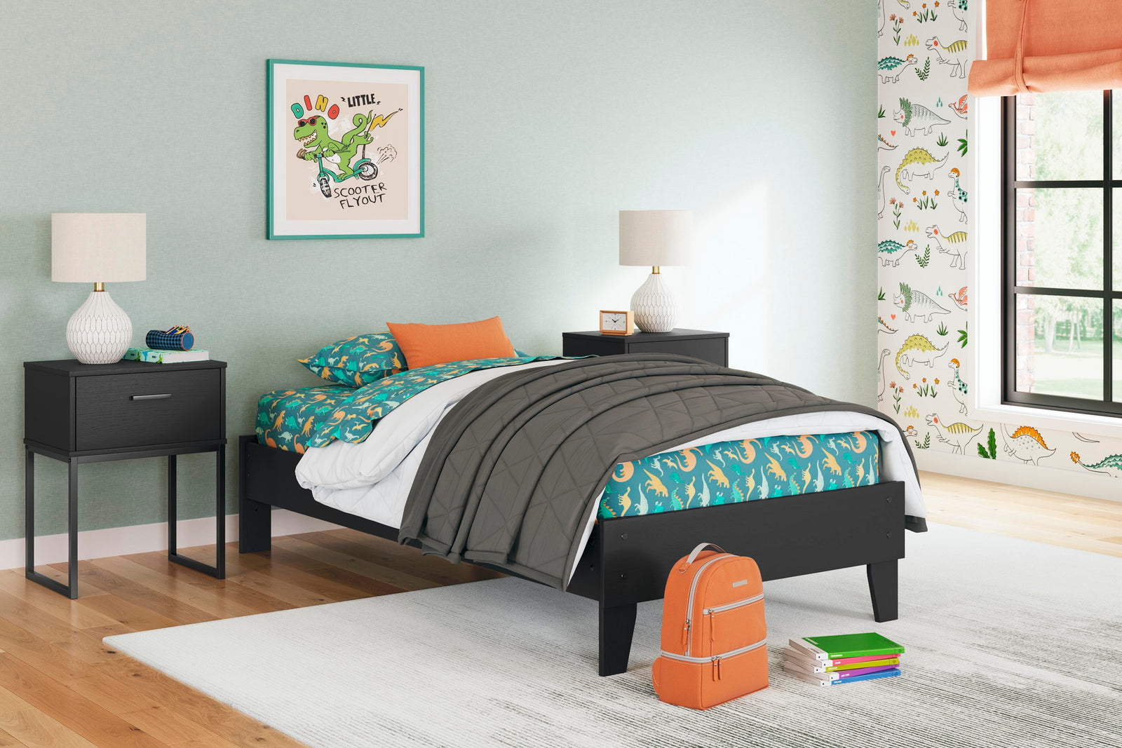 Socalle Platform Bed (Youth) - Black (EB1865-SI) - Image 8