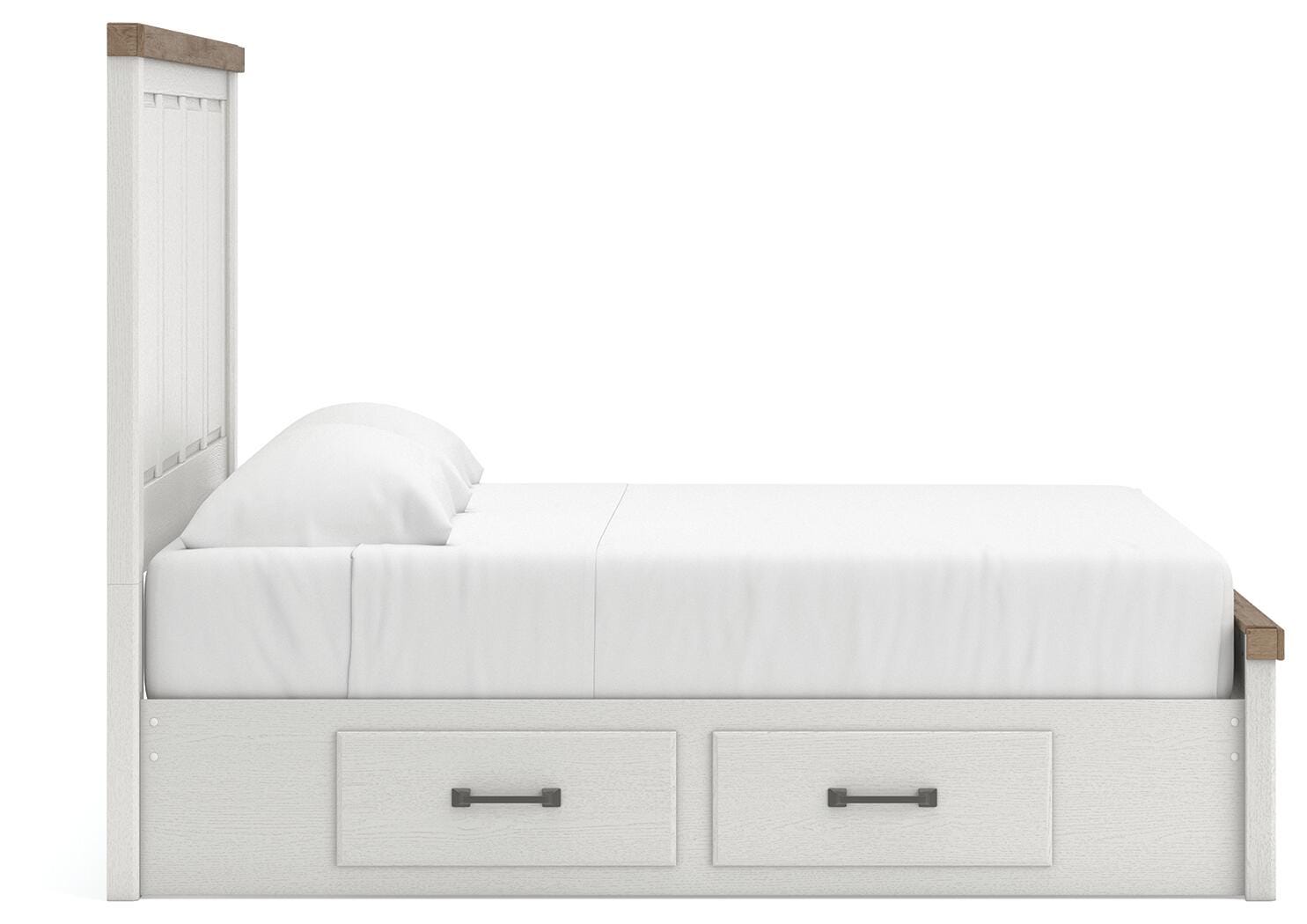 Savonport Panel Bed with Storage - White/Brown (B4615-SI) - Image 5
