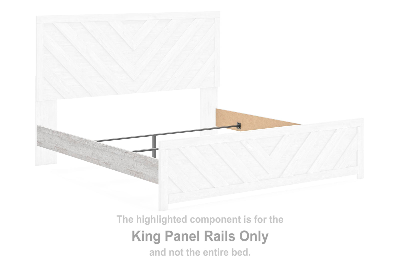 Cayboni Panel Rails - Whitewash (B3788-SI) - Image 2