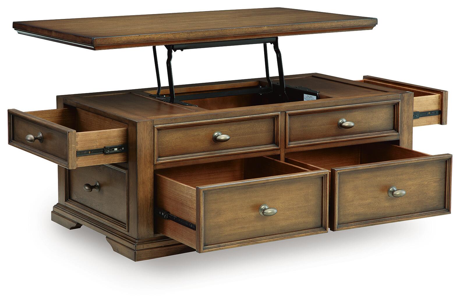 Channley Lift-Top Coffee Table - Brown (T649-SI) - Image 2