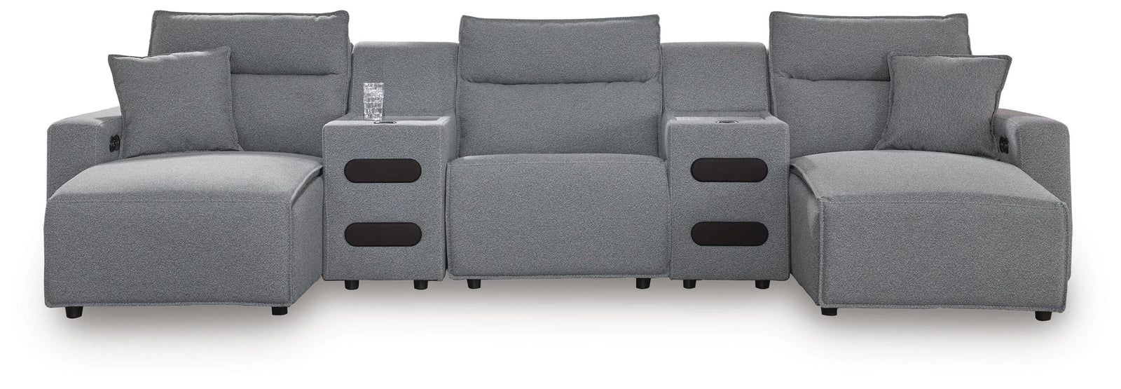Modmax II 5-Piece Power Reclining Sectional with Chaise and Audio Consoles (65906-SI)