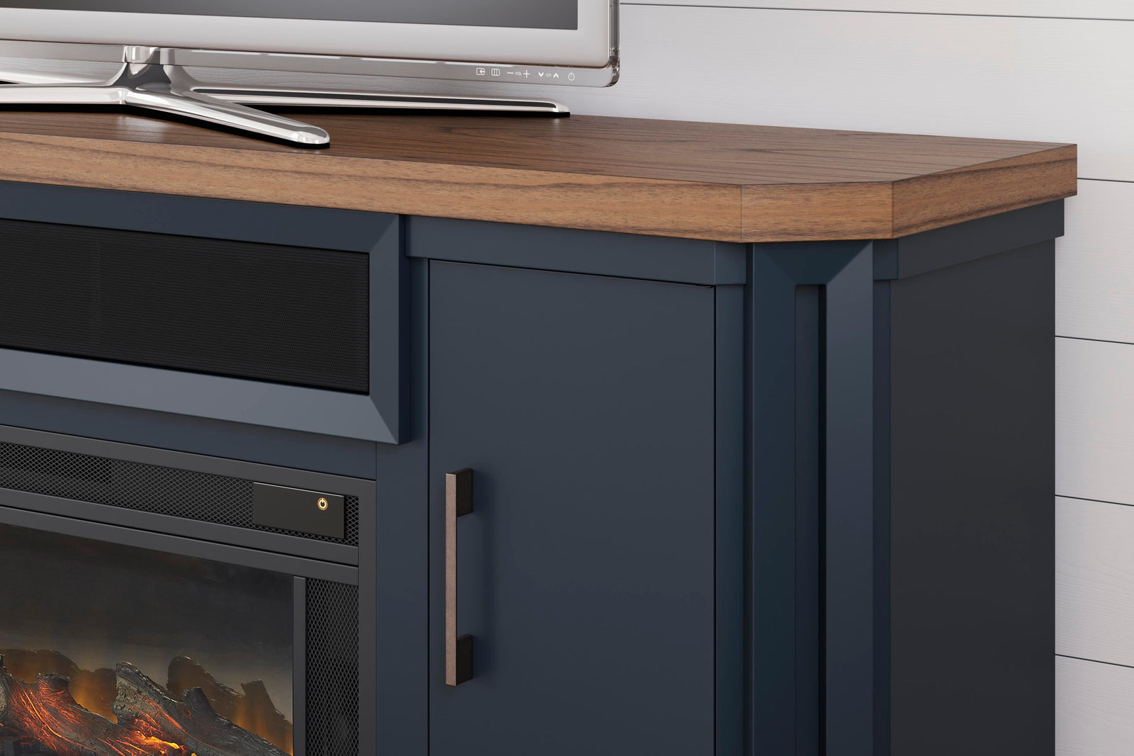 Landocken 83 TV Stand with Electric Fireplace (W402-SI) - Image 5